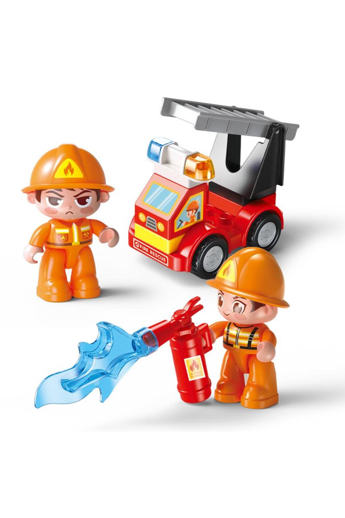 dude Building Blocks 55 Parça Mini İtfaiye İstasyonu - Eğitici Yapım Blokları ve Oyuncak Seti fotoğrafı 3 (önizleme)