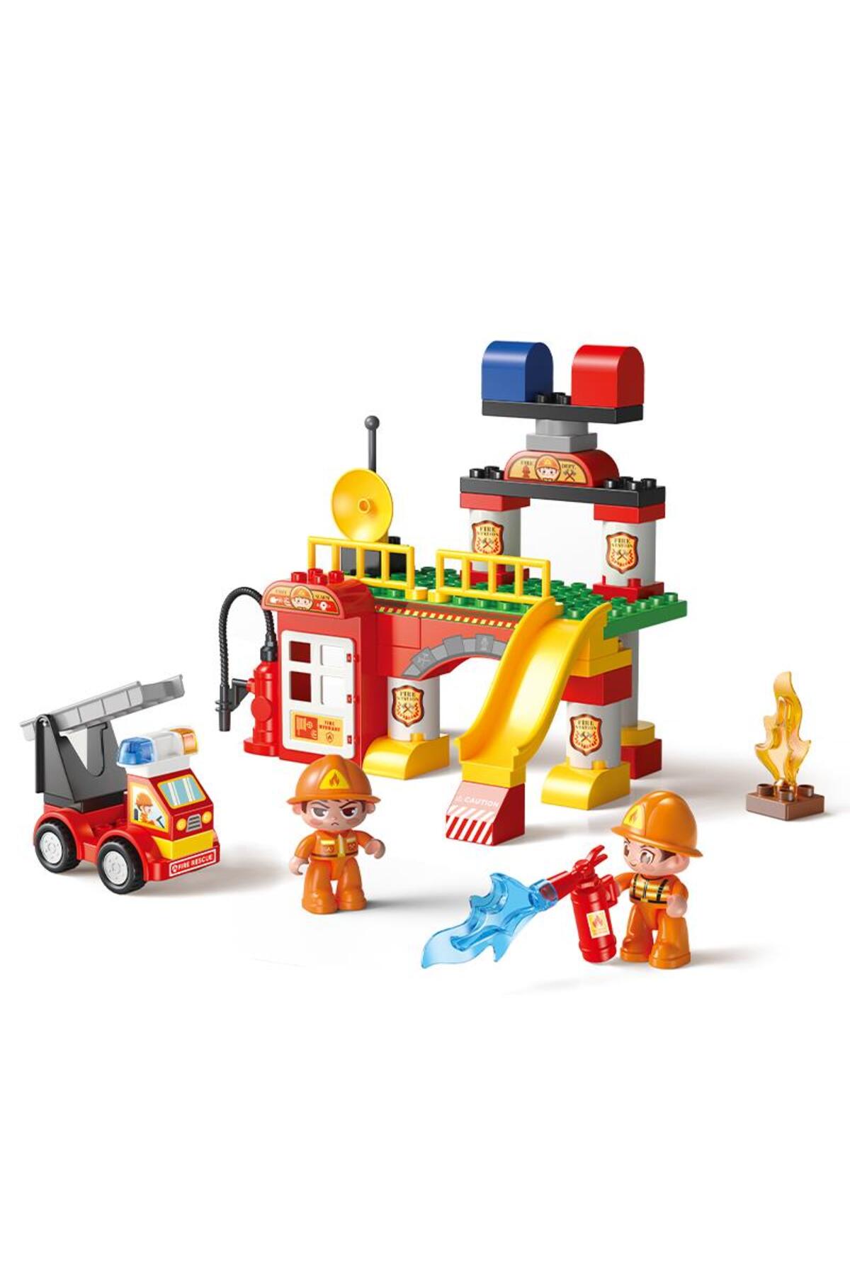 dude Building Blocks 55 Parça Mini İtfaiye İstasyonu - Eğitici Yapım Blokları ve Oyuncak Seti fotoğrafı 2 (önizleme)