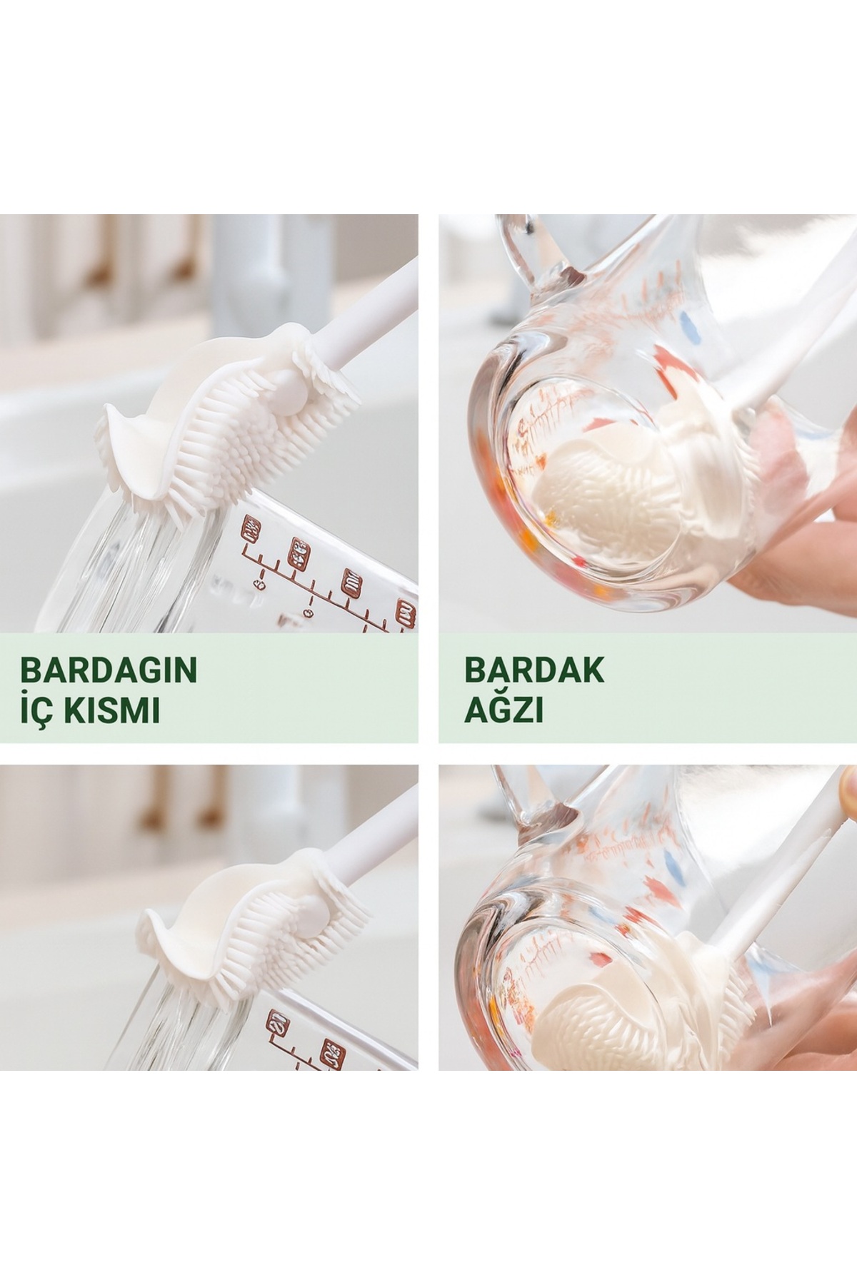obrigado Emzik Temizleme Fırçası Cam Şişeler Beyaz Mutfak Temizleme Araçları Silikon Bardak Fırçası Biberon fotoğrafı 5 (önizleme)