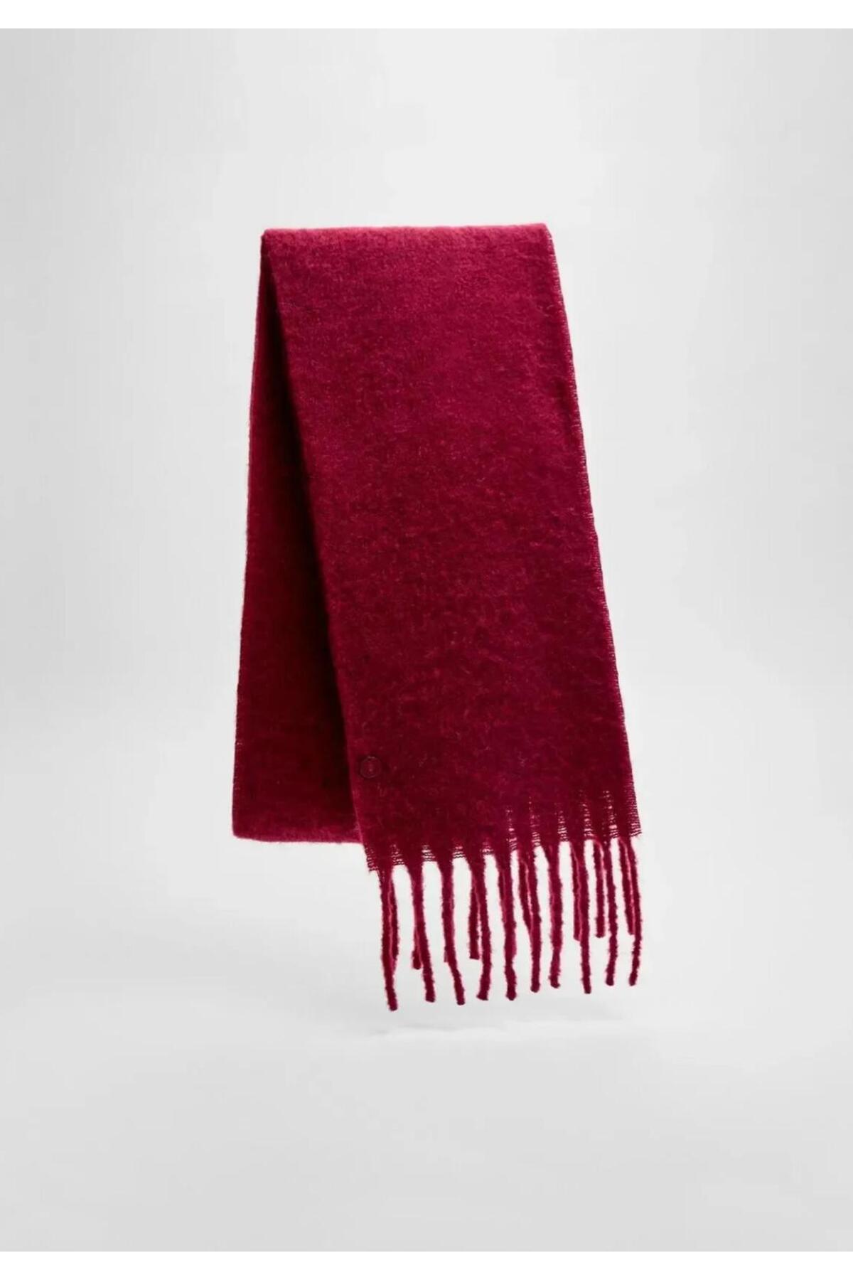 Wearflawless Soft İthal Yumuşak Dokulu Kadın Bordo Atkı, Şal, Omuz Şalı, Sevgililer Günü Hediyesi görsel 5