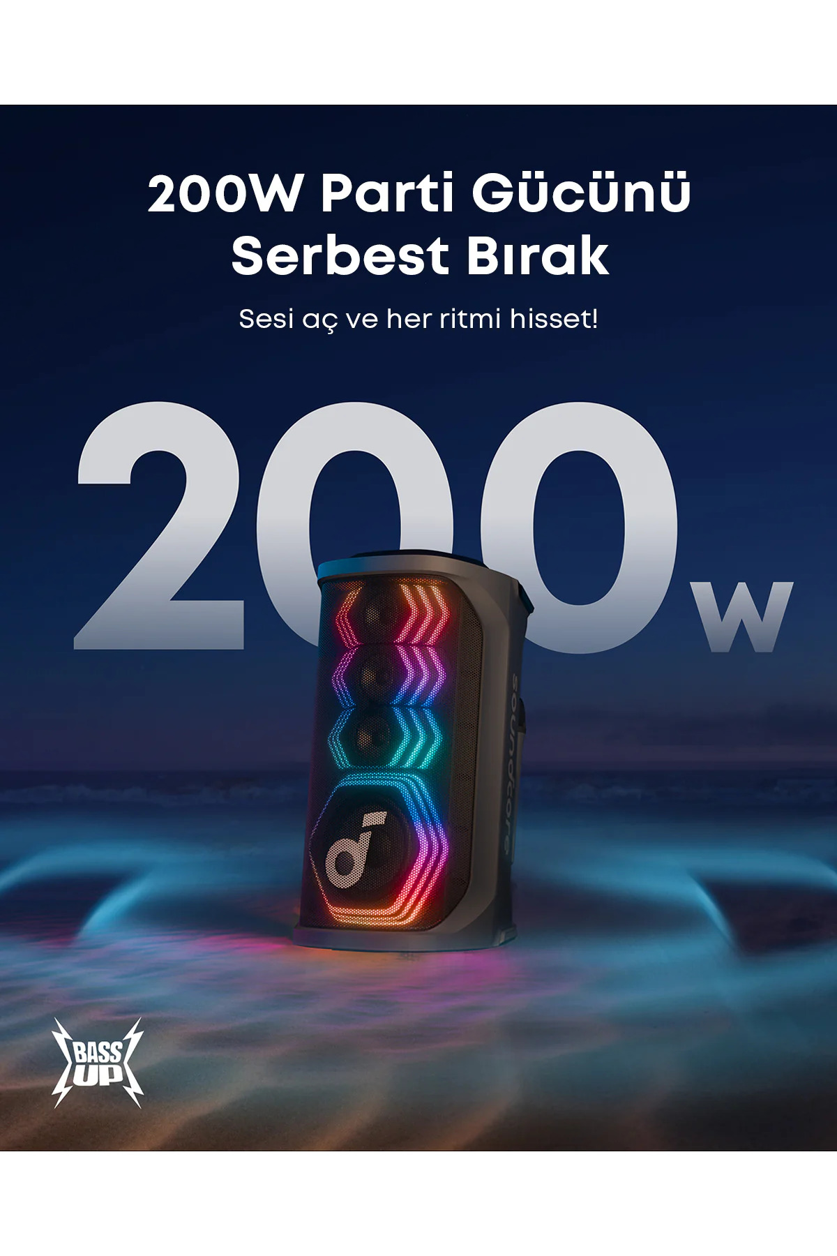 Anker Soundcore Rave 3S 200W AI Karaoke Bluetooth Hoparlör Party