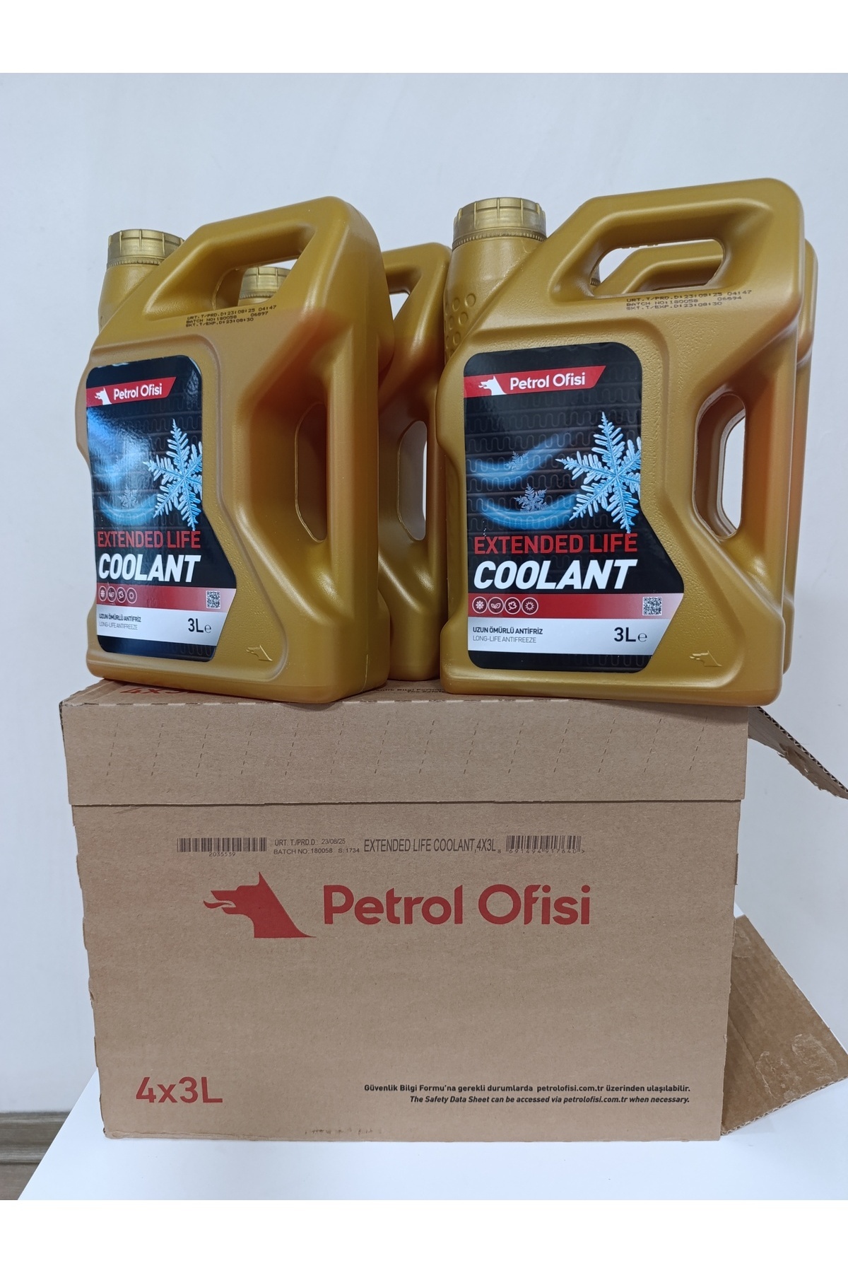 Petrol Ofisi Organik Kırmızı Antifriz 3 lt x 4 adet (8. ay 2025 üretim)