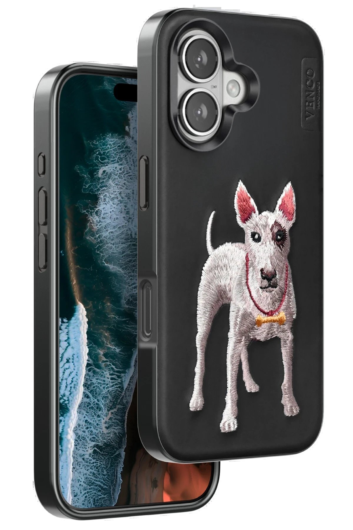 Northcity iPhone 16 Perma Desenli Kapak - Siyah-(5796)