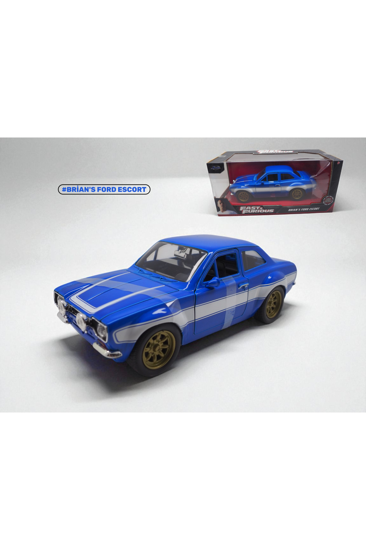 YADA Hızlı ve Öfkeli Brian's Ford Escort 1:24 Ölçek Model Araba