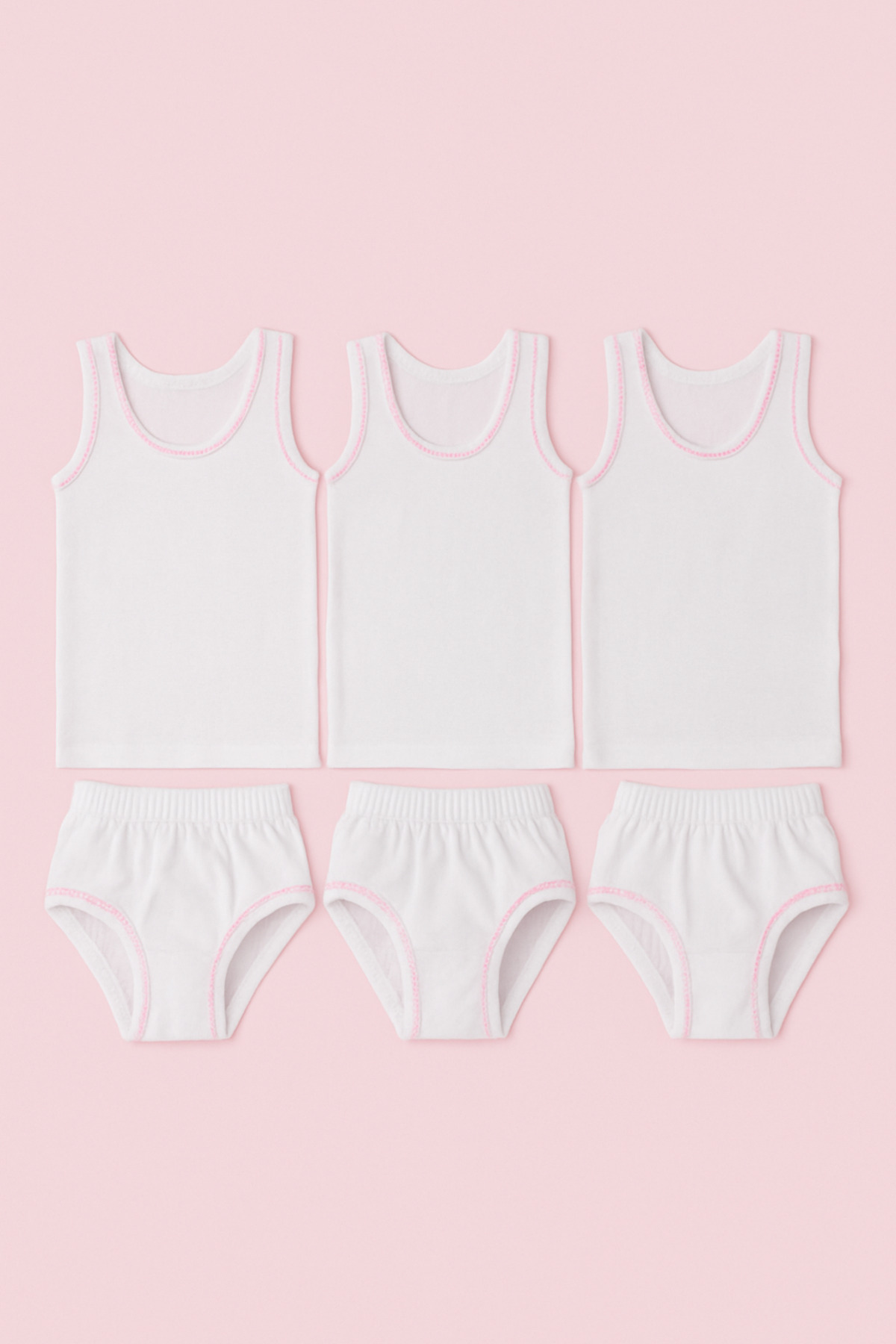 mini kanka Bebek Kız 3 Adet Atlet-Külot Pamuklu Atlet ve Külot İç Giyim Seti Nefes Alan Yapı 3 atlet 3 külot fotoğrafı 3 (önizleme)