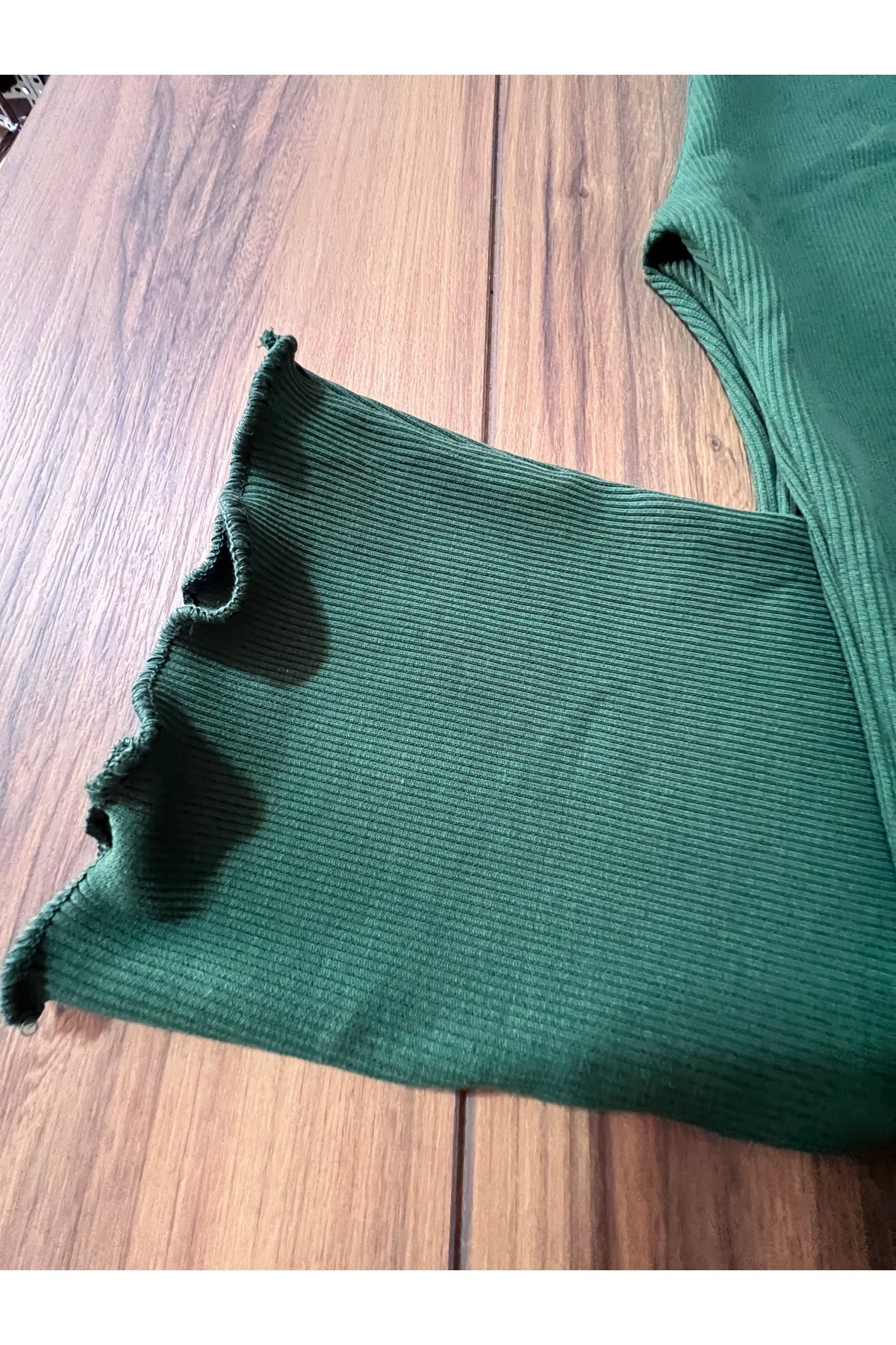 Babyelisco KIz çocuk pamuklu kaşkorse ispanyol paça tayt haki yeşili 1-12 yaş fotoğrafı 2 (önizleme)