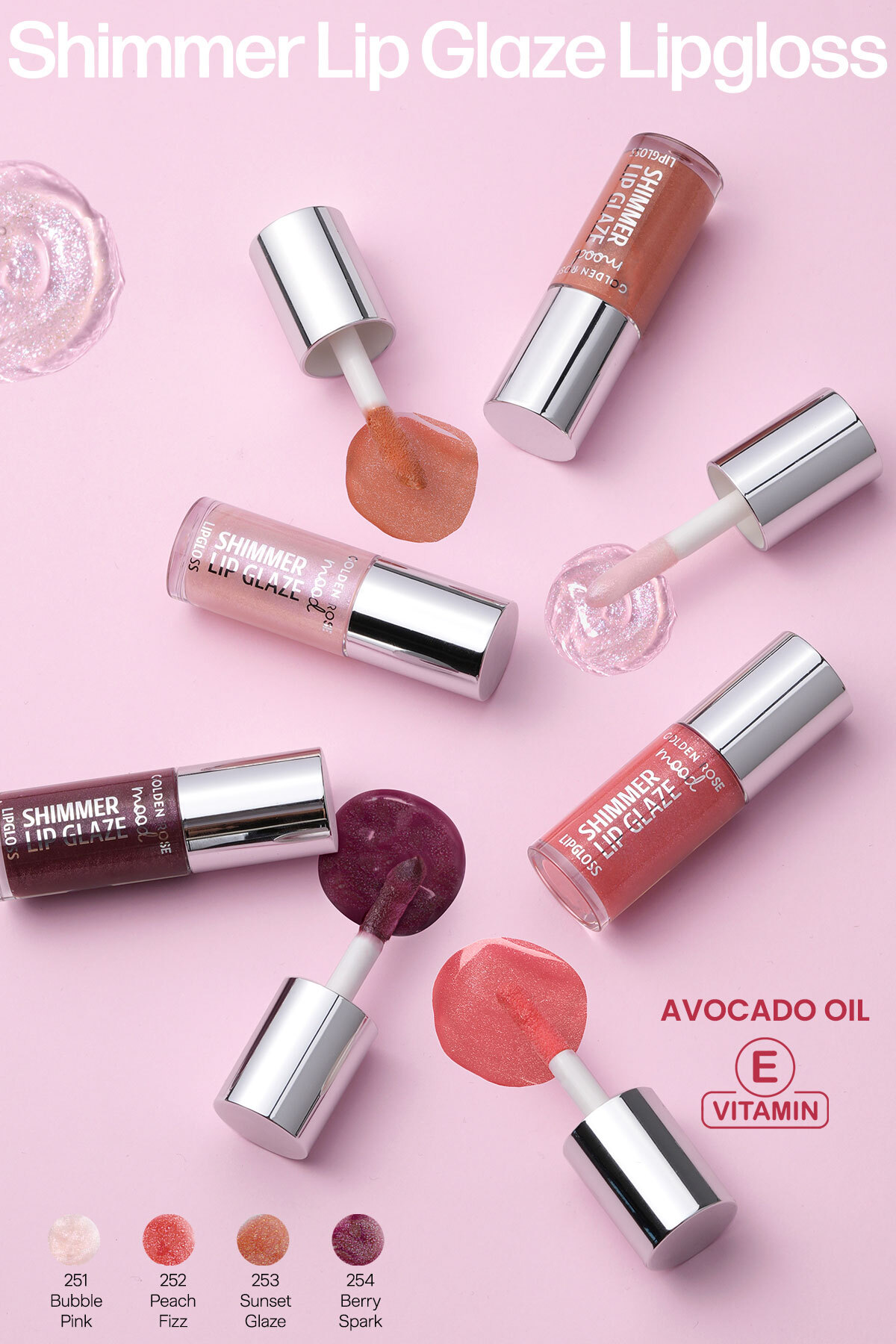 Mood Shimmer Lip Glaze Lipgloss - 253 Sunset Glaze - Nude Dudak Parlatıcısı — صورتی SHM_1 — تصویر 3 از 4