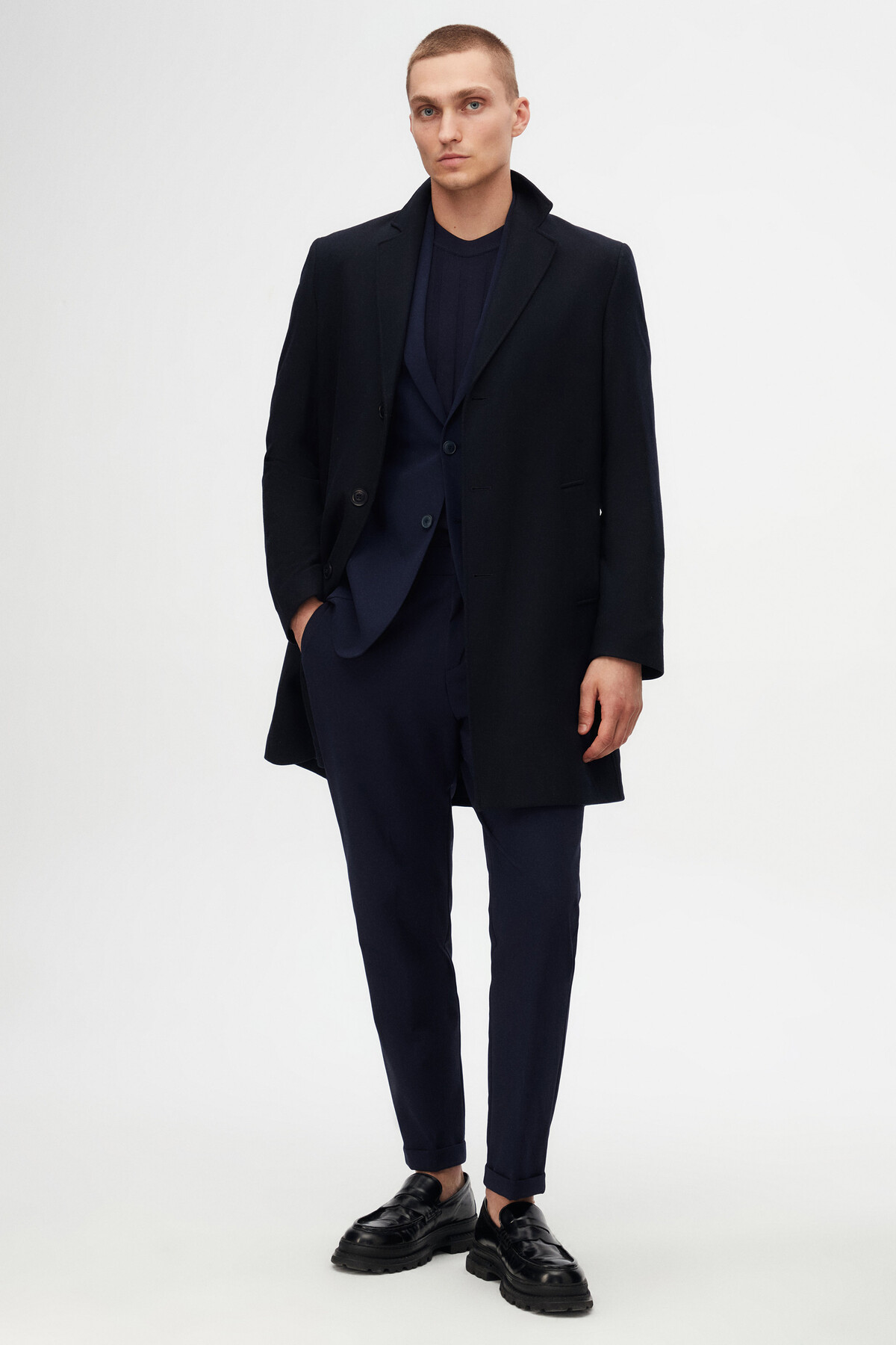 Slim Fit Lacivert Palto — سرمه‌ای 5TF08MR17853M — تصویر 4 از 7