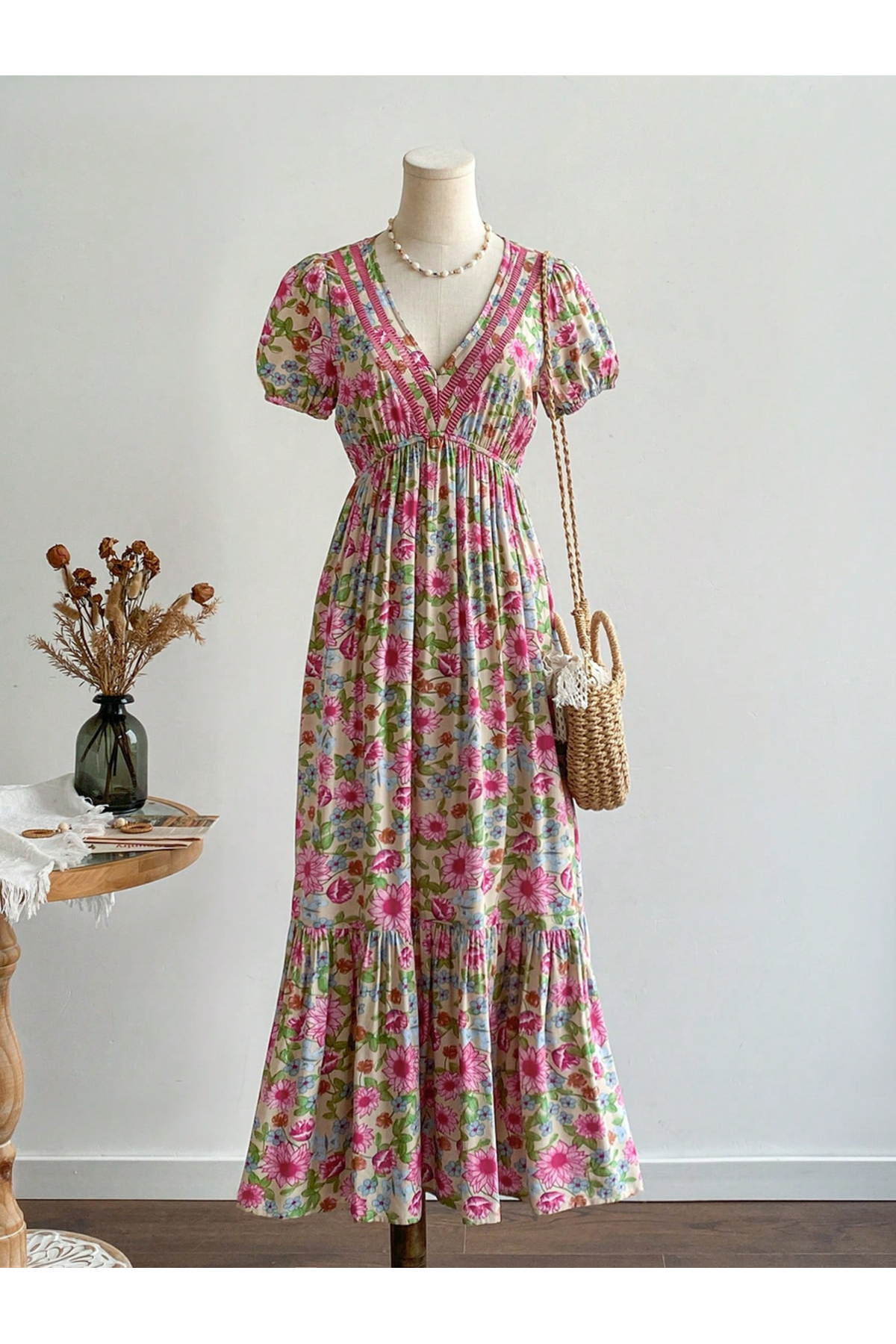 Styli Floral A-Line Maxi Dress