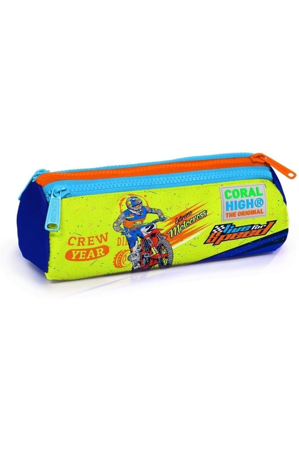 BAZAARİO High Lacivert Sarı Motosiklet Üç Bölmeli Kalemlik -Erkek Çocuk BZRİO 1116346