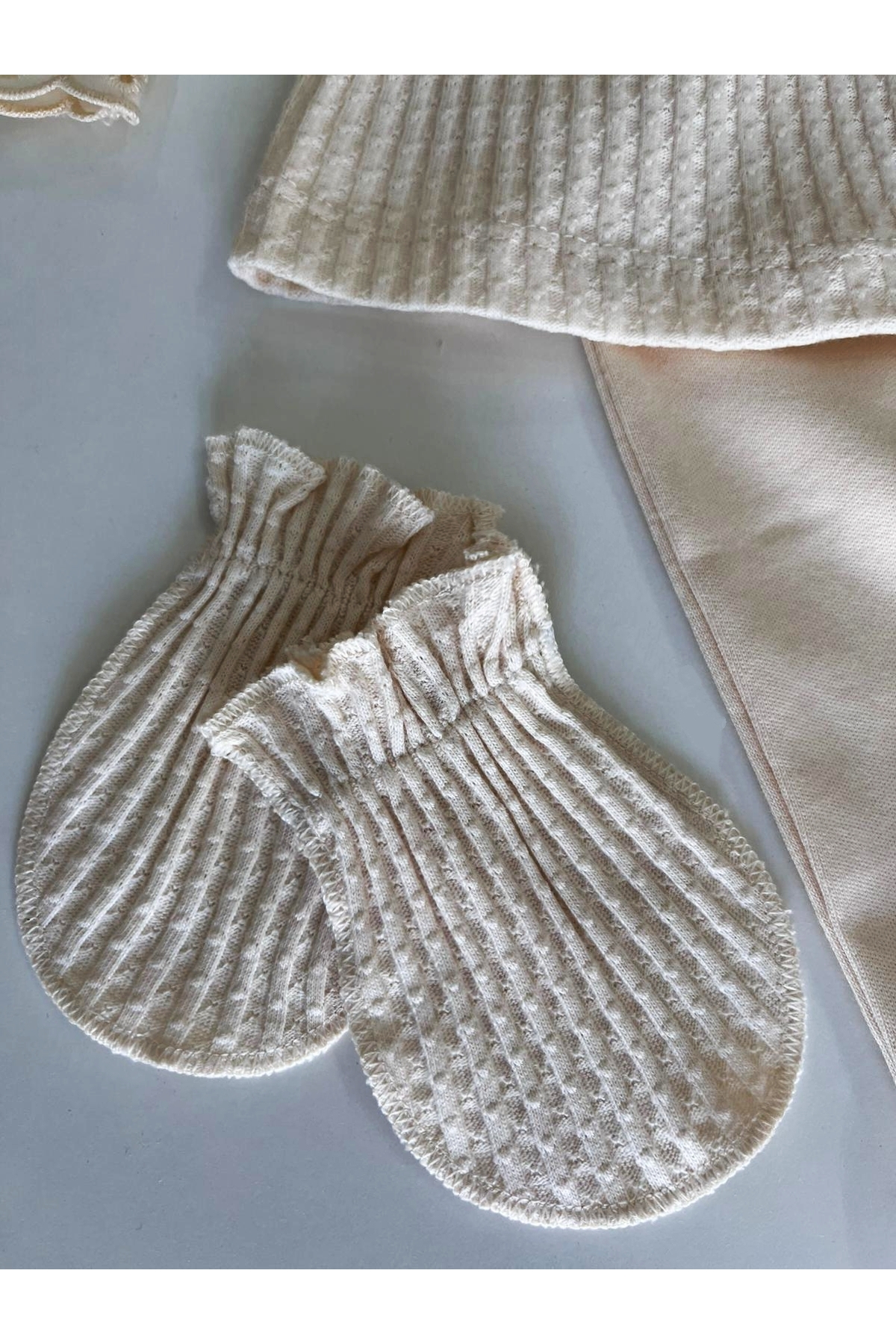 GizaKids %100 Pamuk Kız Bebek Yenidoğan 5 Parça Hastane Çıkışı / Zıbın Set / Mevlit fotoğrafı 5 (önizleme)