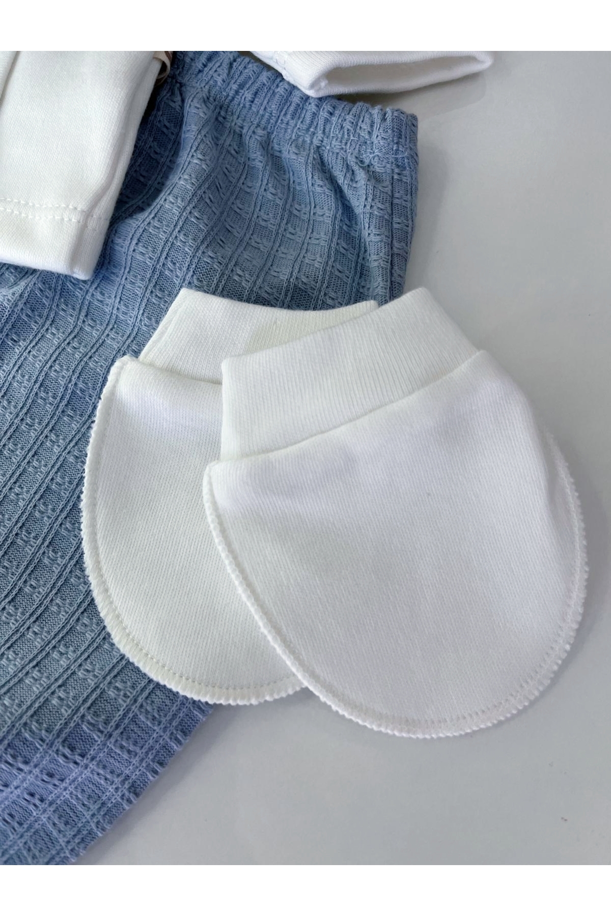 GizaKids %100 Pamuk Erkek Bebek Yenidoğan 5 Parça Hastane Çıkışı Set fotoğrafı 7 (önizleme)