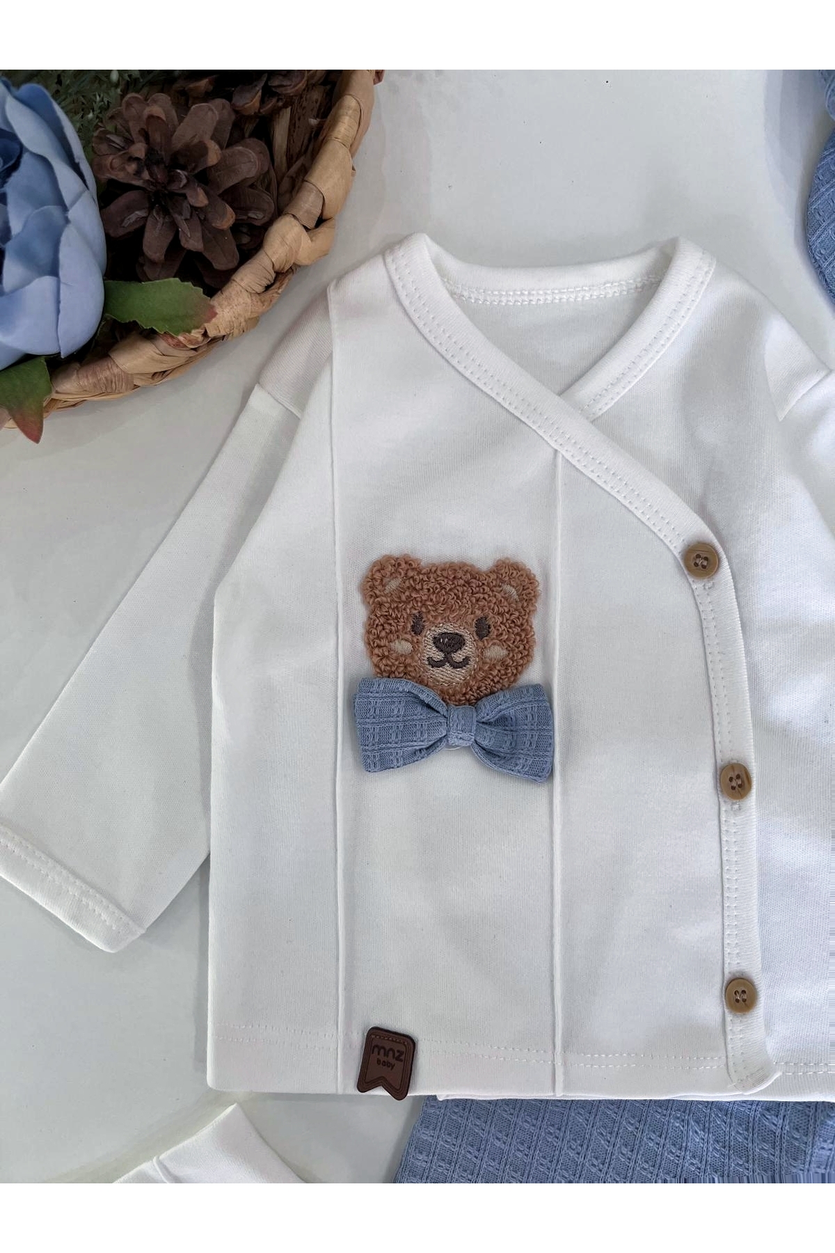 GizaKids %100 Pamuk Erkek Bebek Yenidoğan 5 Parça Hastane Çıkışı Set fotoğrafı 3 (önizleme)