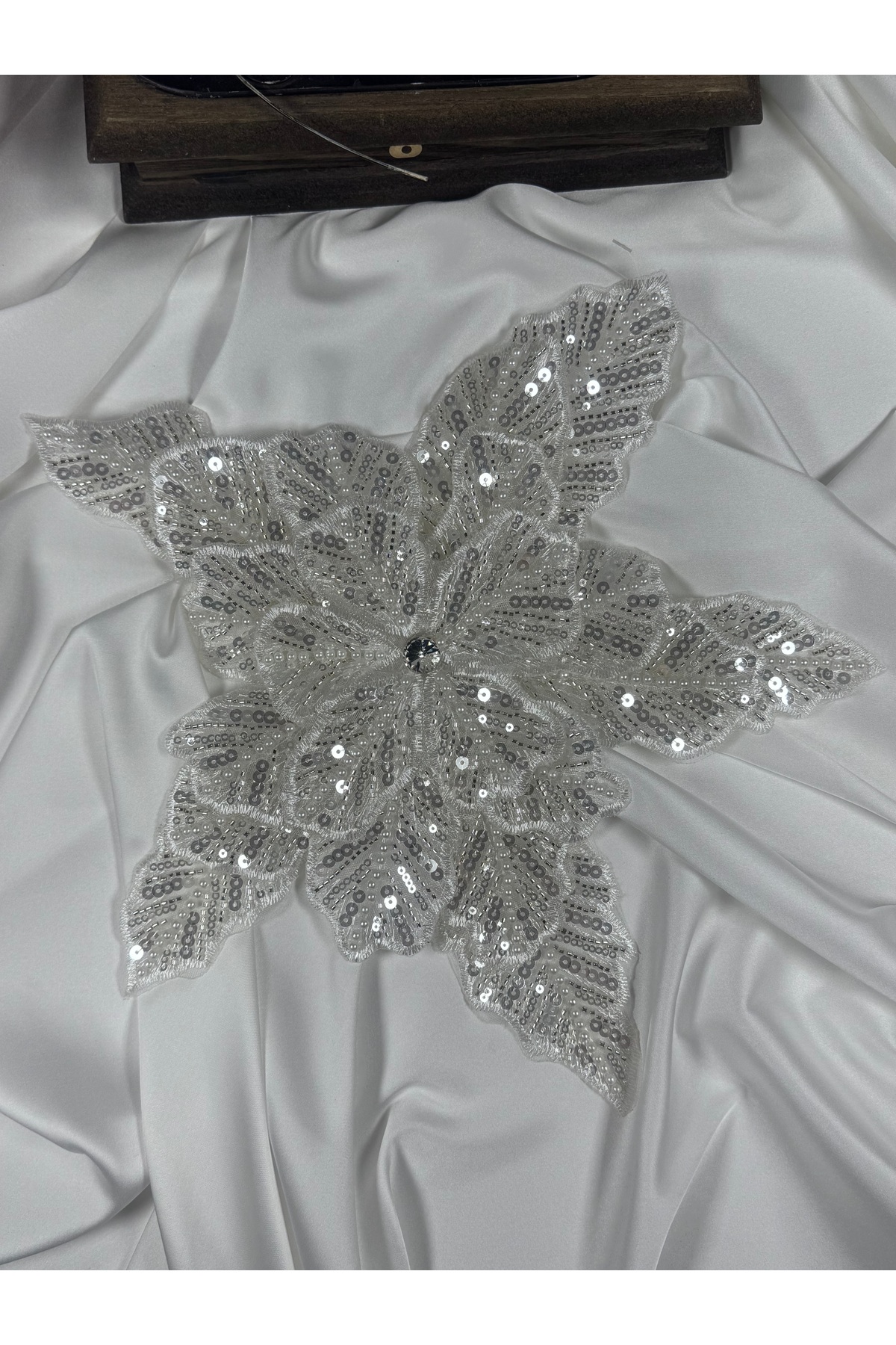 stylish applique with sequin embroidery