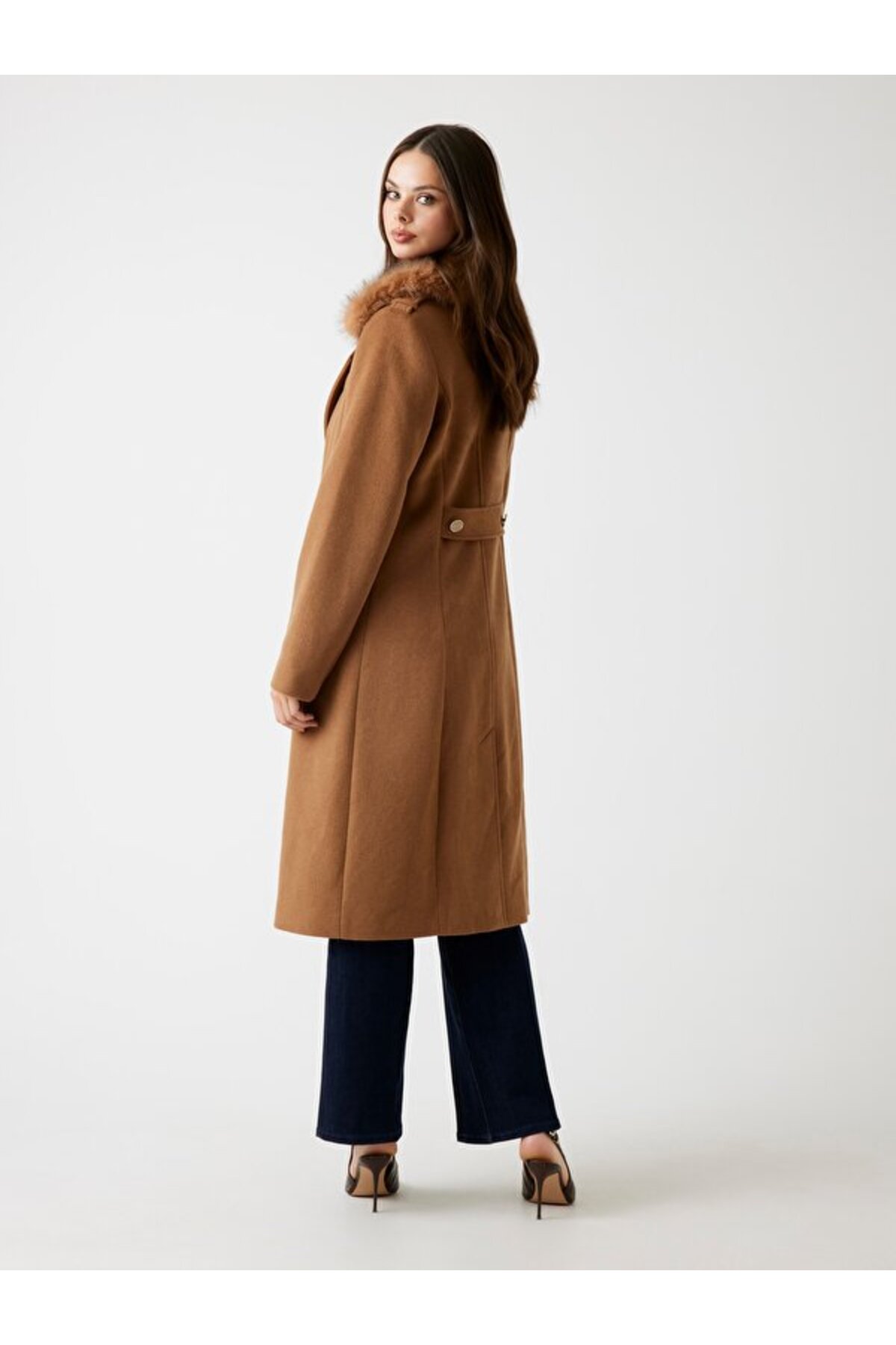 Guess  Karole Kadın Yün Karışımlı Kaban - Görsel 3