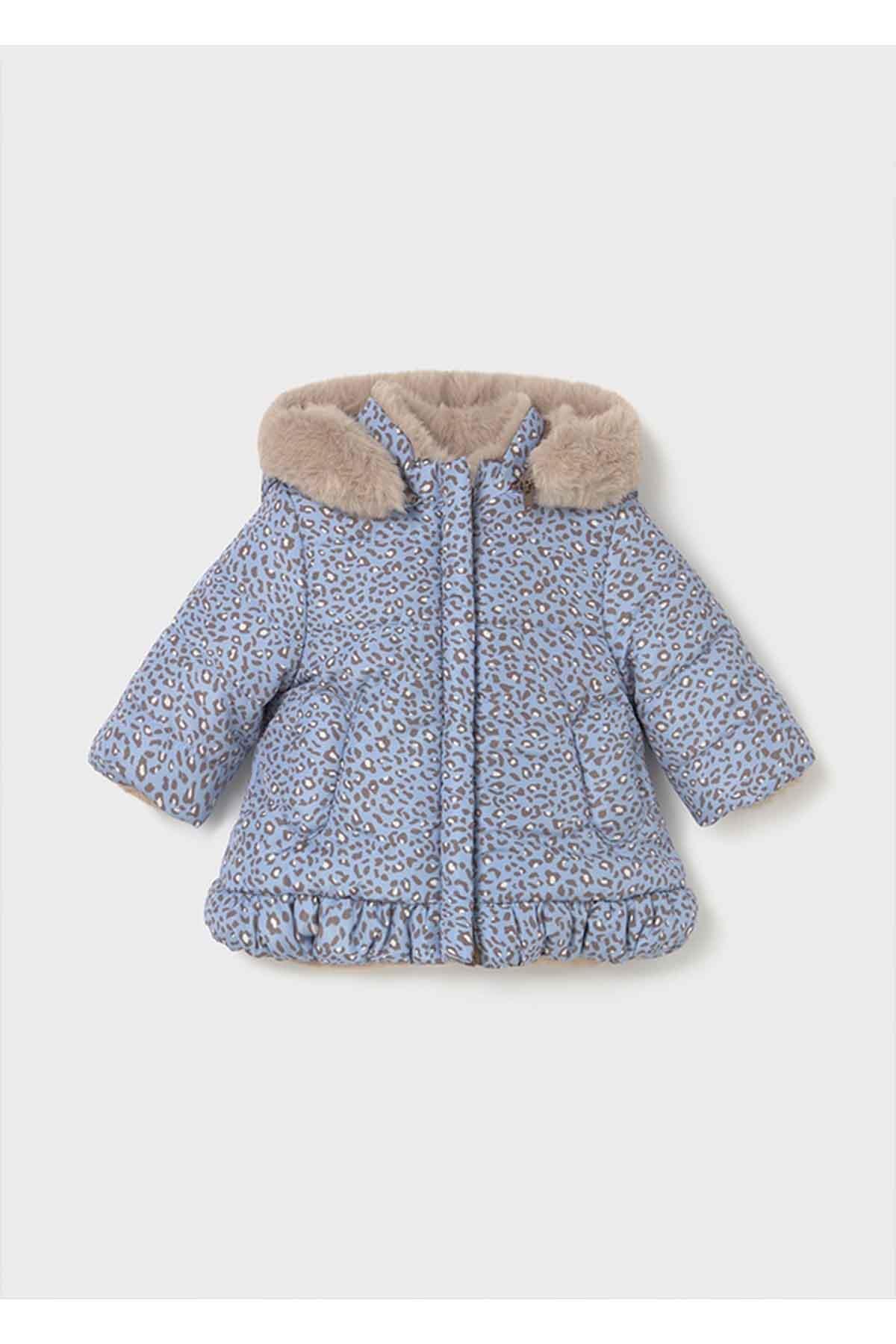 Mayoral Kışlık Kız Bebek Çift Taraflı Mont - Koyu Bej ve Mavi fotoğrafı 2 (önizleme)