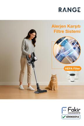 Fakir Range Shiny Kablosuz Dikey Şarjlı Süpürge