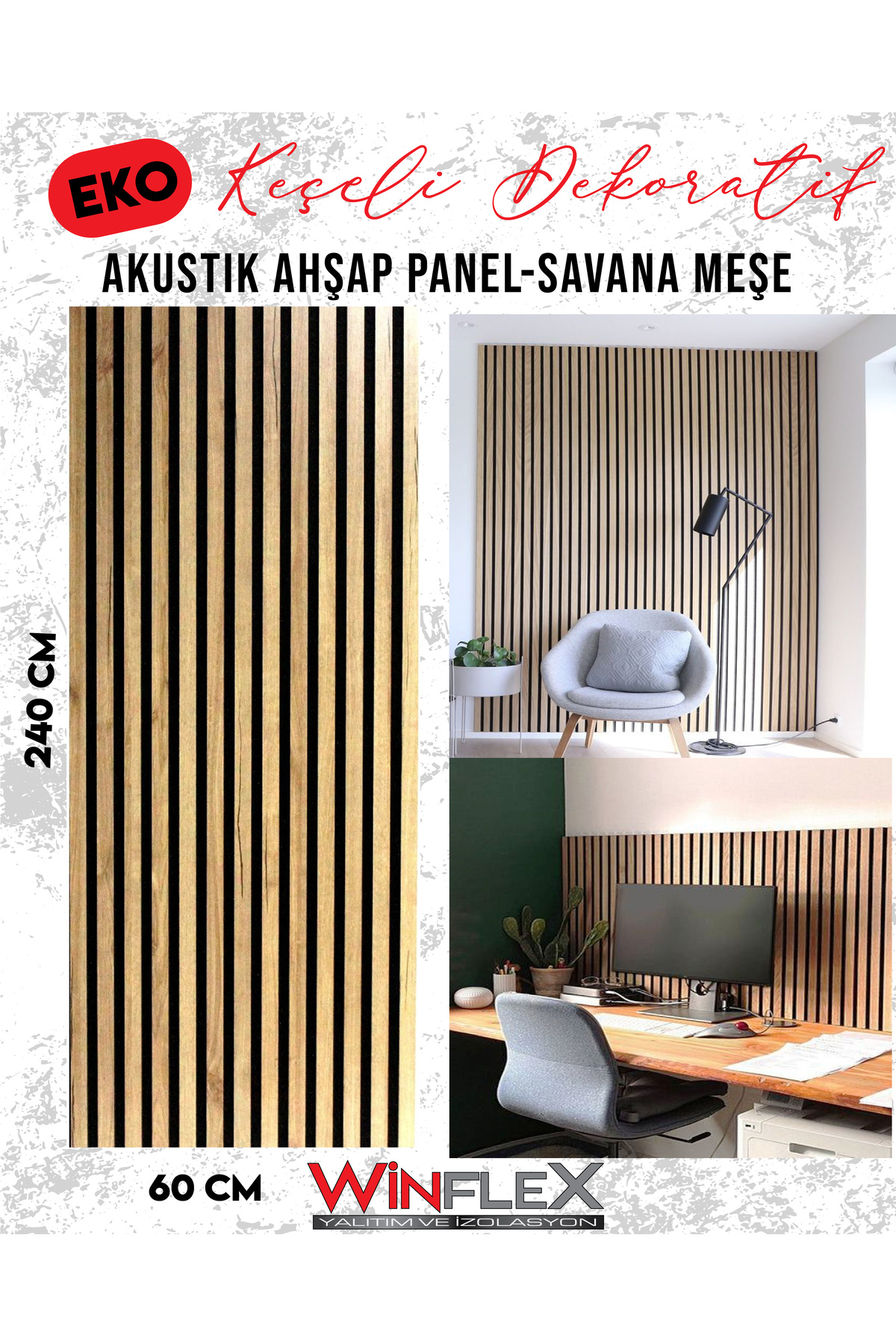 WİNFLEX EKO KEÇELİ AKUSTİK AHŞAP PANEL-(60X240CM) - Fiyatı, Yorumları