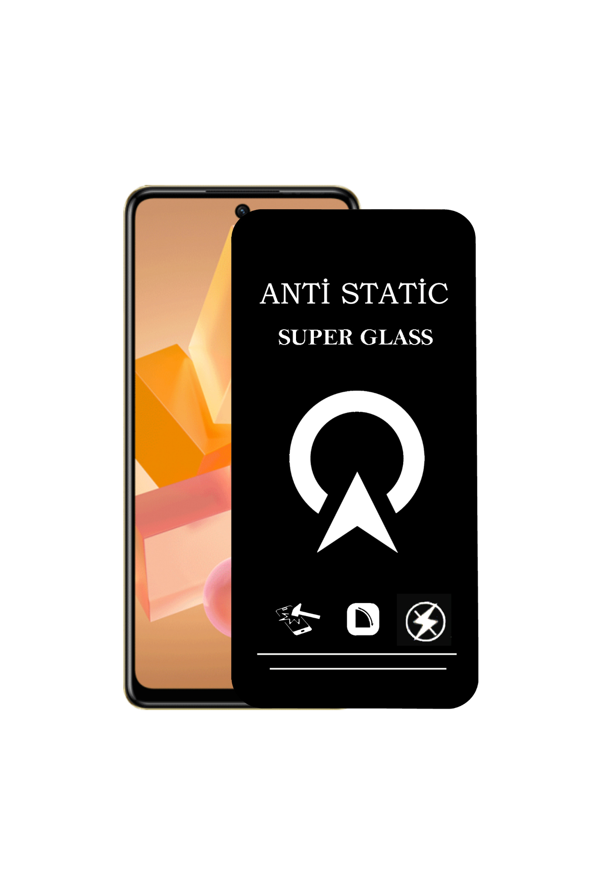İnfinix Hot 40 Pro ile Uyumlu Tam Kaplayan Anti Statik Çizilmez Safir Ekran Koruyucu Cam