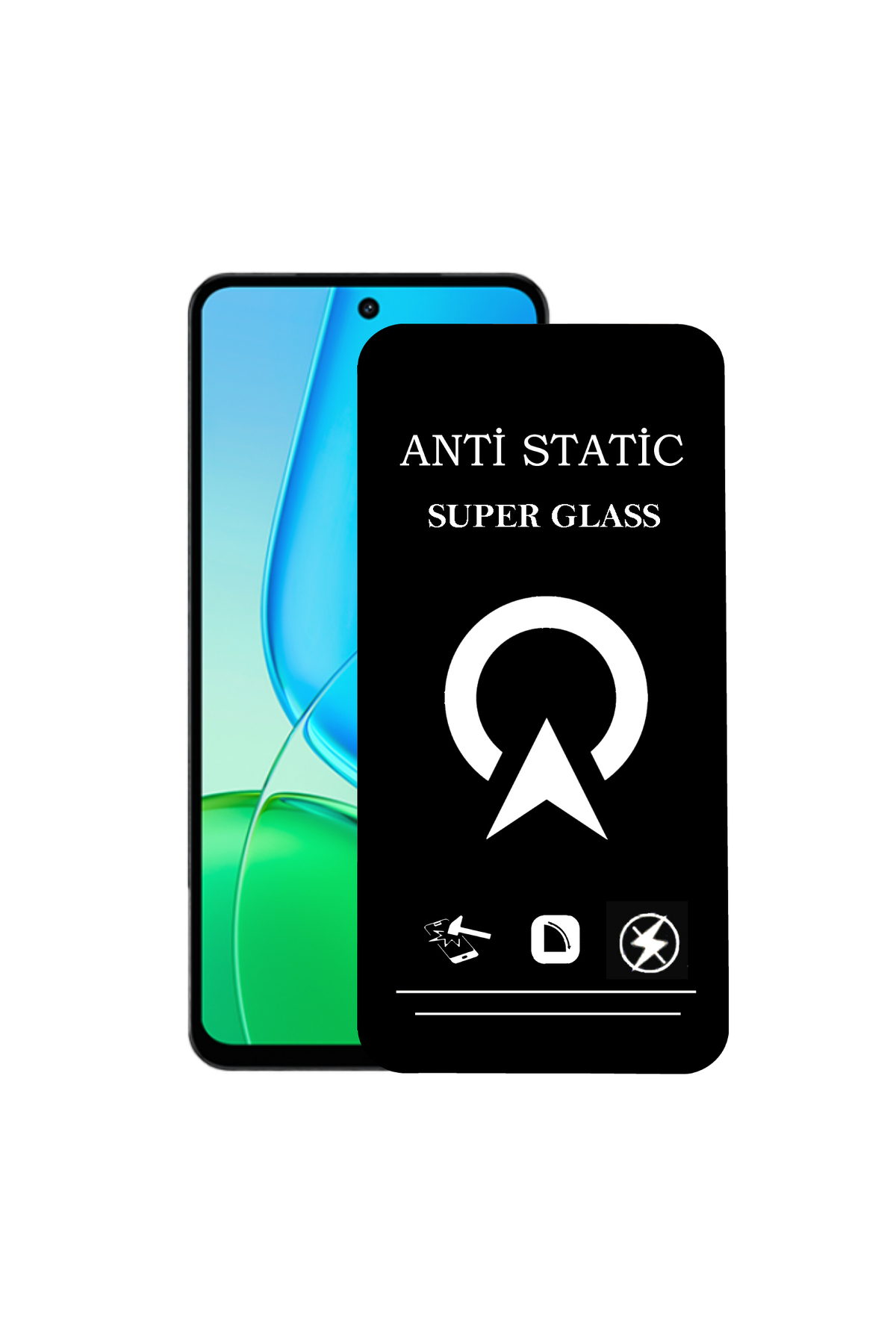Vivo Y29 ile Uyumlu Tam Kaplayan Anti Statik Çizilmez Safir Ekran Koruyucu Cam