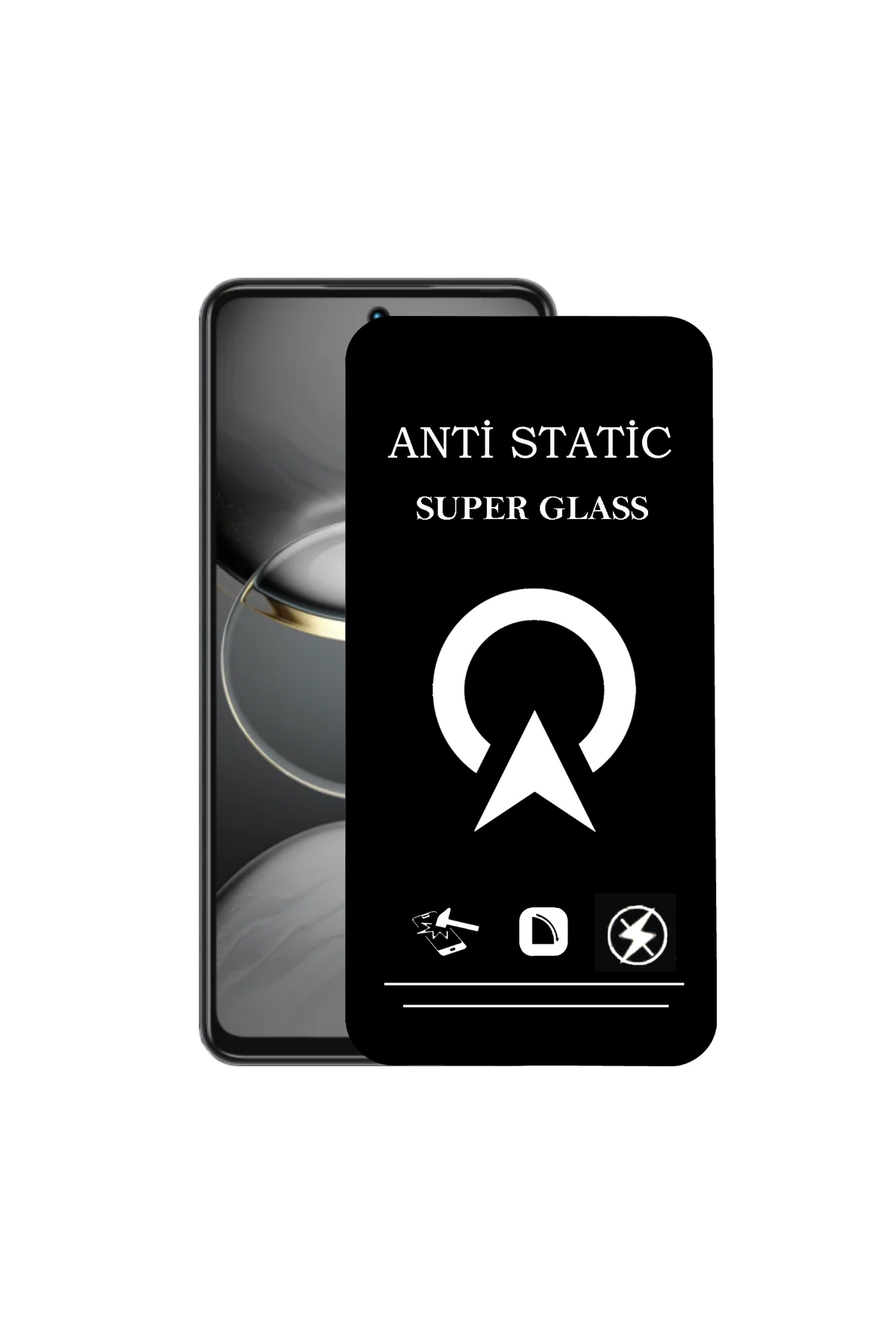 Tecno Spark 30 ile Uyumlu Tam Kaplayan Anti Statik Çizilmez Safir Ekran Koruyucu Cam