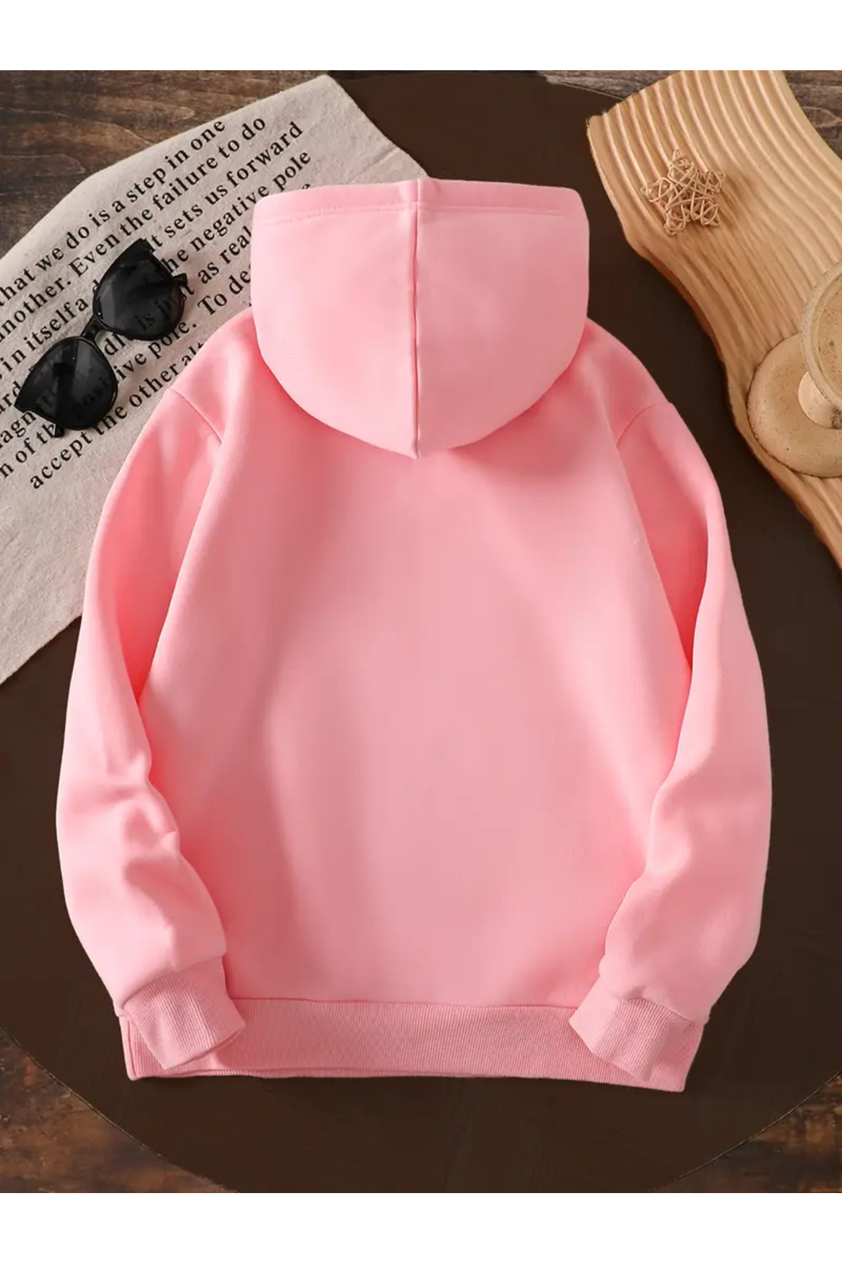 LOUİSA Kız Çocuk Pembe Kapşonlu Aloha Palmiye Baskılı Sweatshirt fotoğrafı 2 (önizleme)