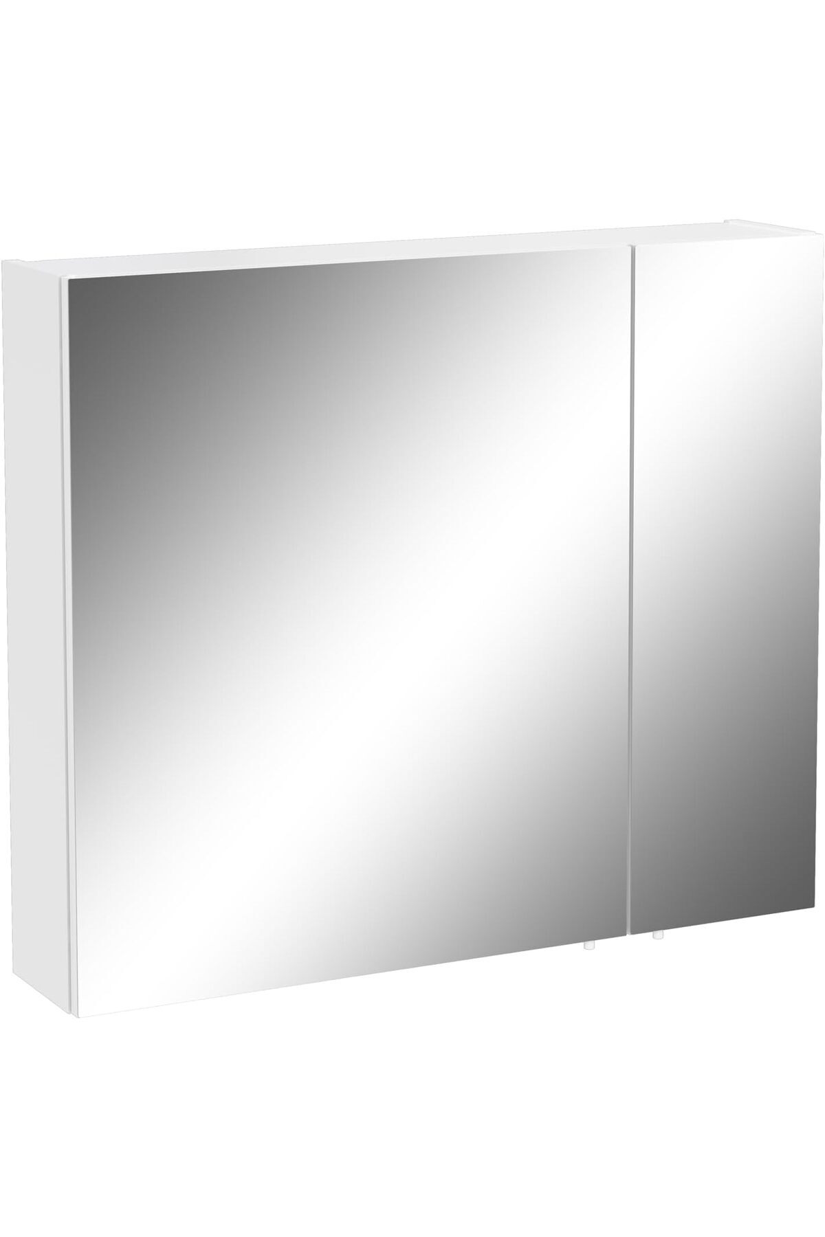 GÜVENNOKTASI modaflow Shift T20 81006 Asimetrik Dolaplı Ayna, Parlak Beyaz, 80 cm goldflash 1154544