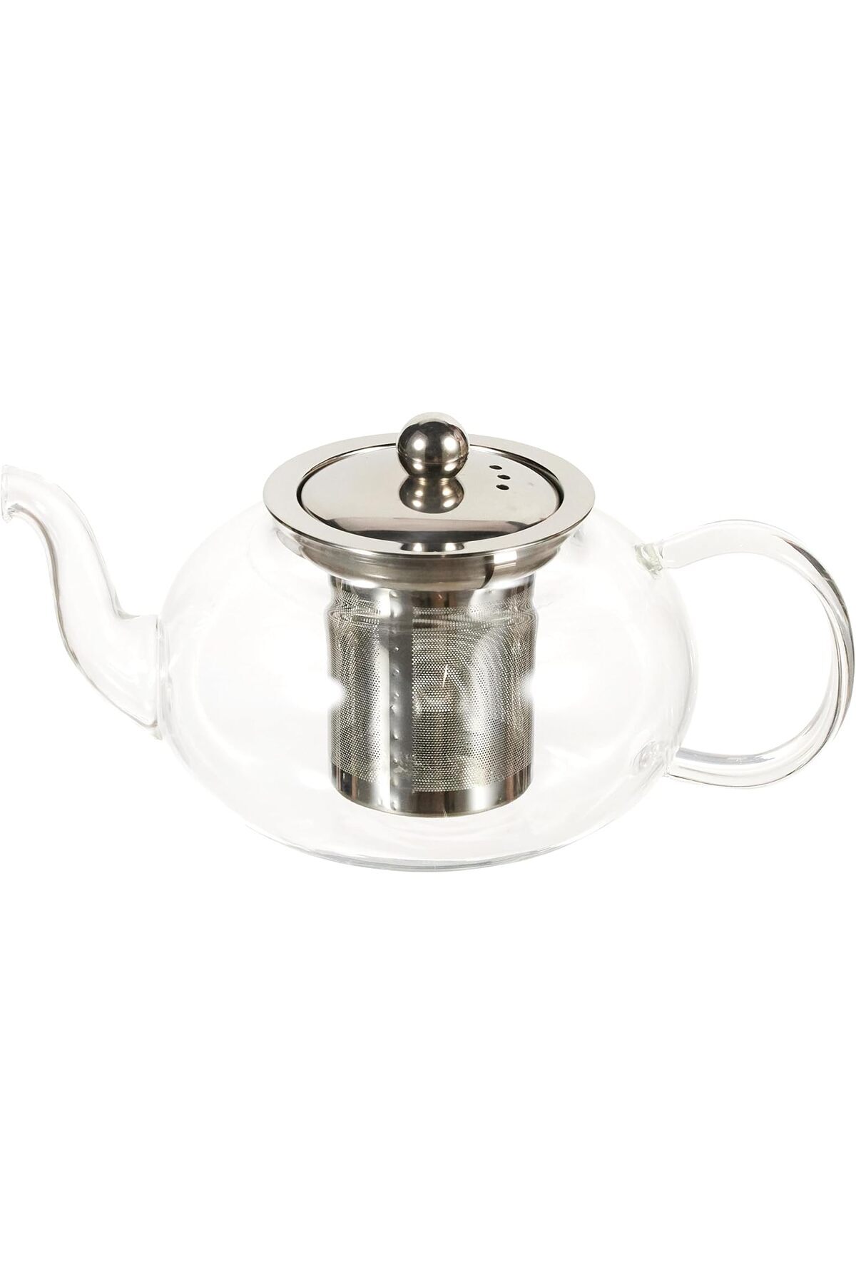 STOREMAX Cam Bitki Çayı Demliği 600 ml - Çelik Süzgeçli Demlik 1178367