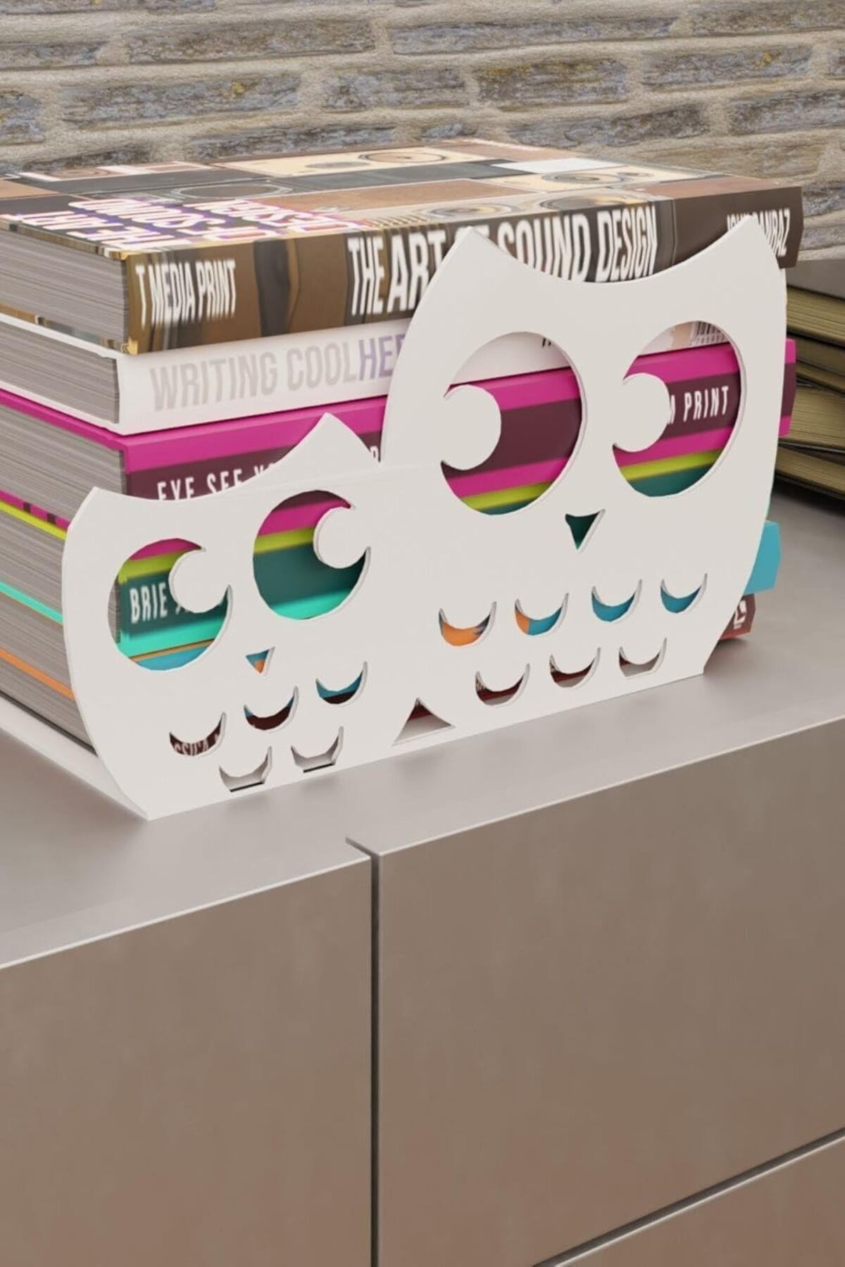 STOREMAX Dekoratif Beyaz Desenli Metal Kitap Tutucu Metal Kitap Desteği MK16B 1185222