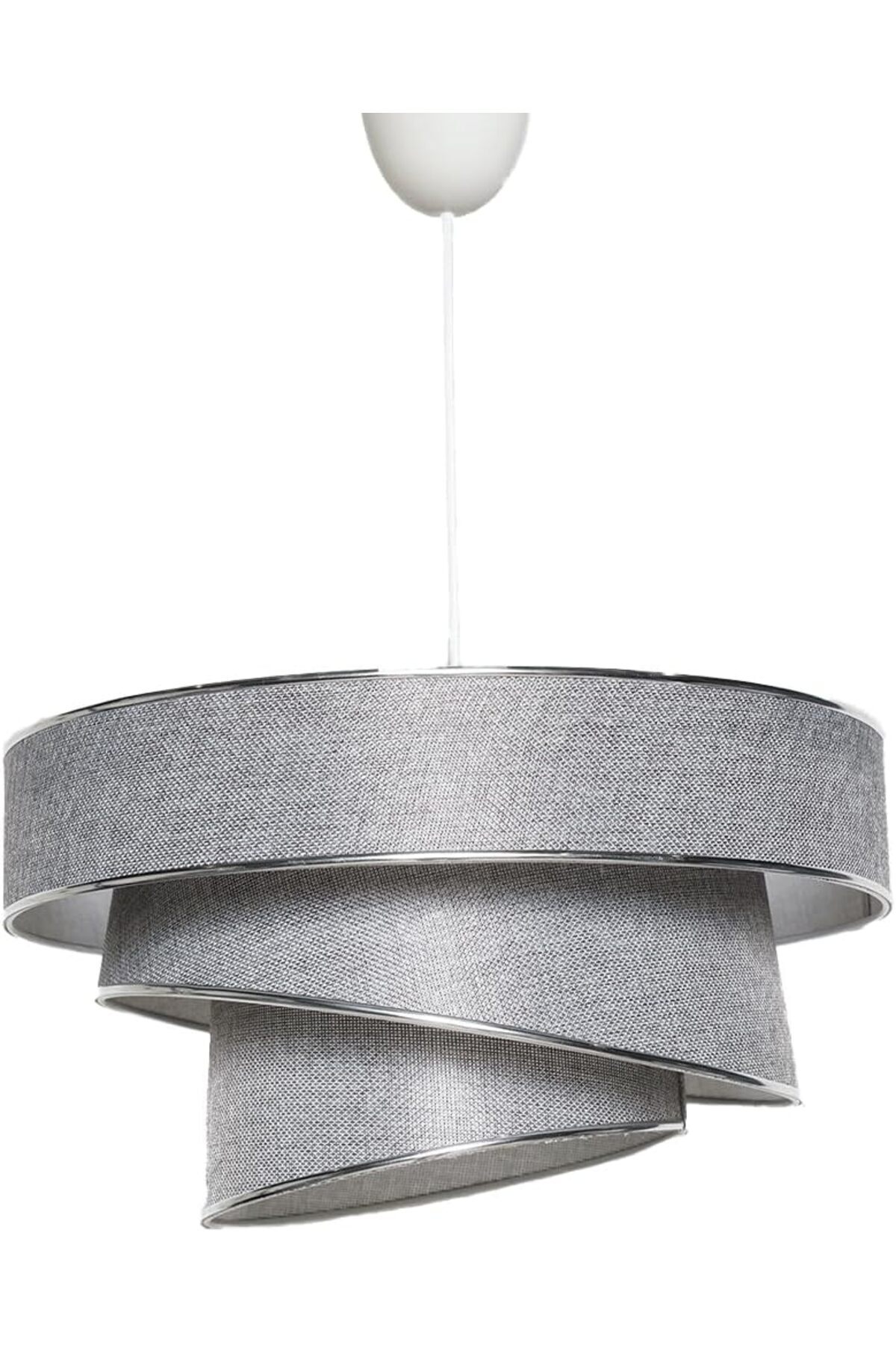 STOREMAX Açık Gri Kumaş ve Metal Gövde - Dekoratif Asma Tavan Lambası LED ve Ampul Uyumlu 1154848