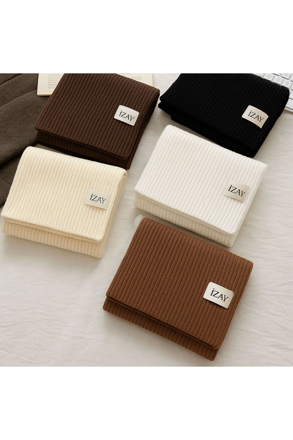 izayq collection % 100 PREMİUM TRİKO KIŞLIK ÖRME ATKI görsel 2