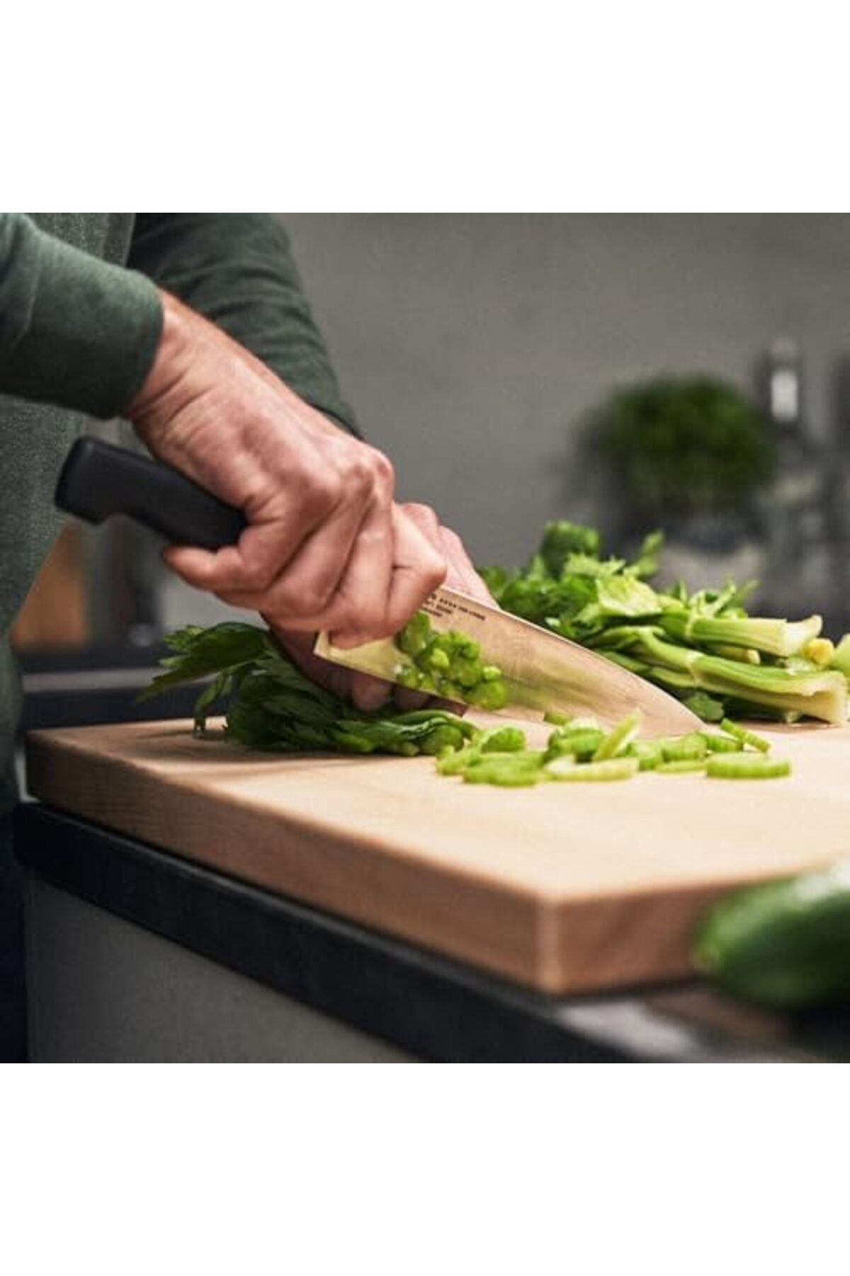 STOREMAX Four Star Şef Bıçağı, Paslanmaz Çelik, Siyah 1200752