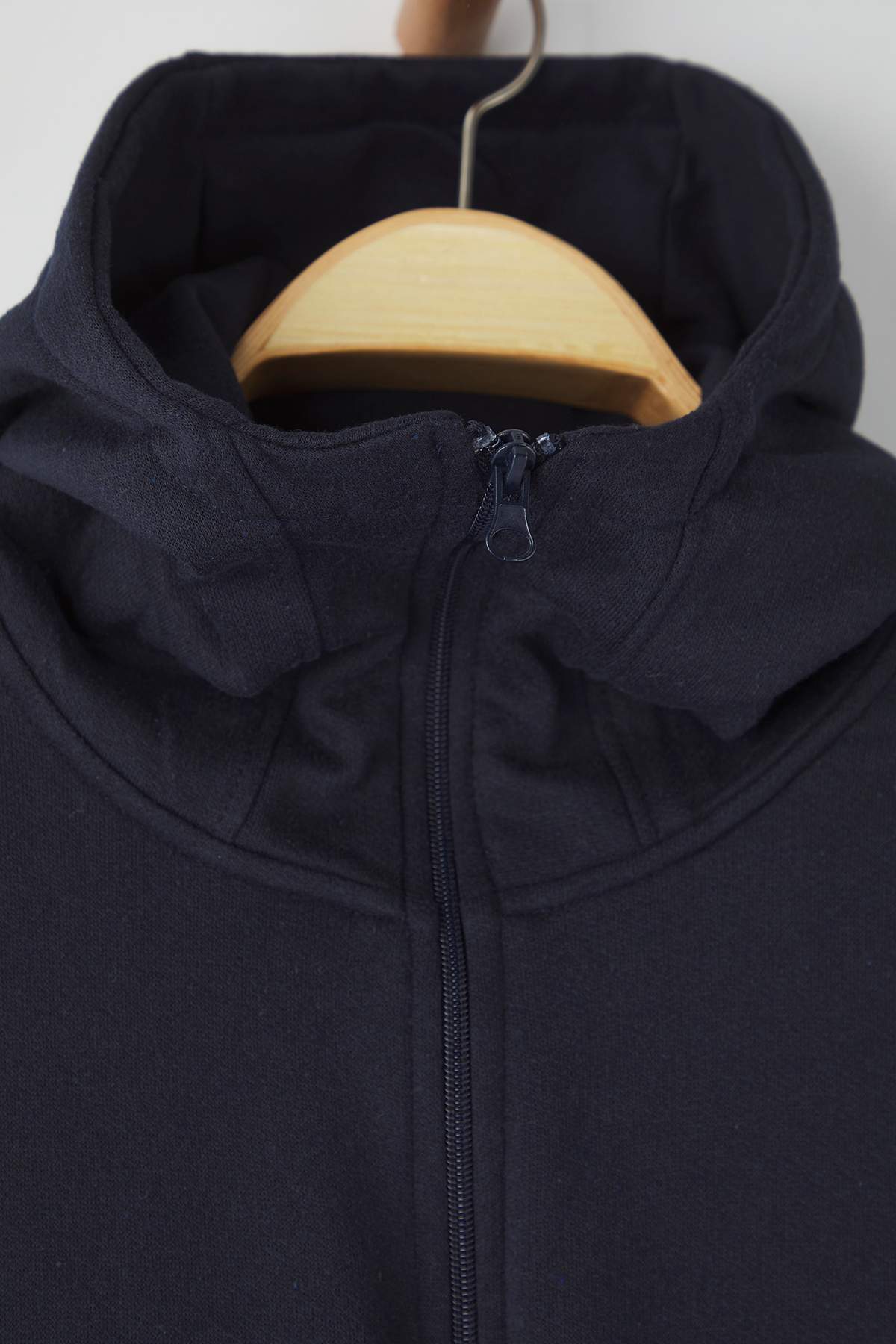 Trendyolmilla  Lacivert Oversize/Geniş Kesim Fermuarlı Sıcak Tutan Kapüşonlu Sweatshirt-Hırka TMNAW24SW00049 - Görsel 7