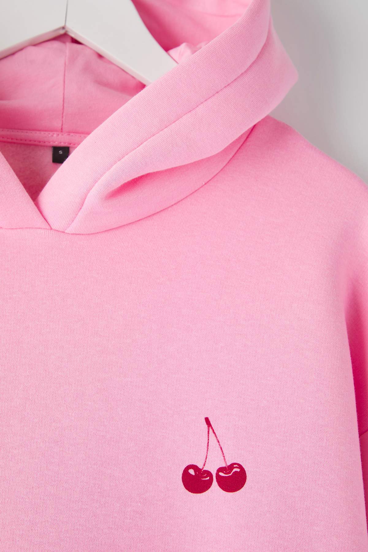 Trendyolmilla  Açık Pembe Sırt ve Ön Baskılı Kapüşonlu Oversize/Geniş Kalıp Örme Sweatshirt TWOAW26SW00042 - Görsel 7
