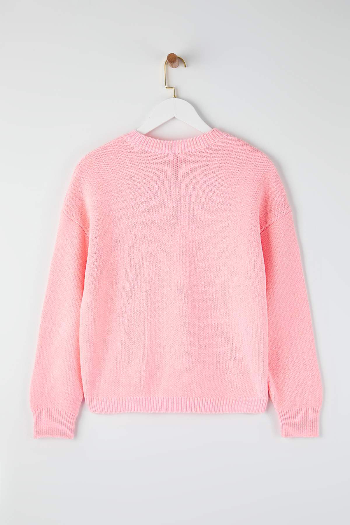 Trendyolmilla  Pembe Geniş Kalıp Özel İplik Triko Kazak TWOAW26KZ00090 - Görsel 6