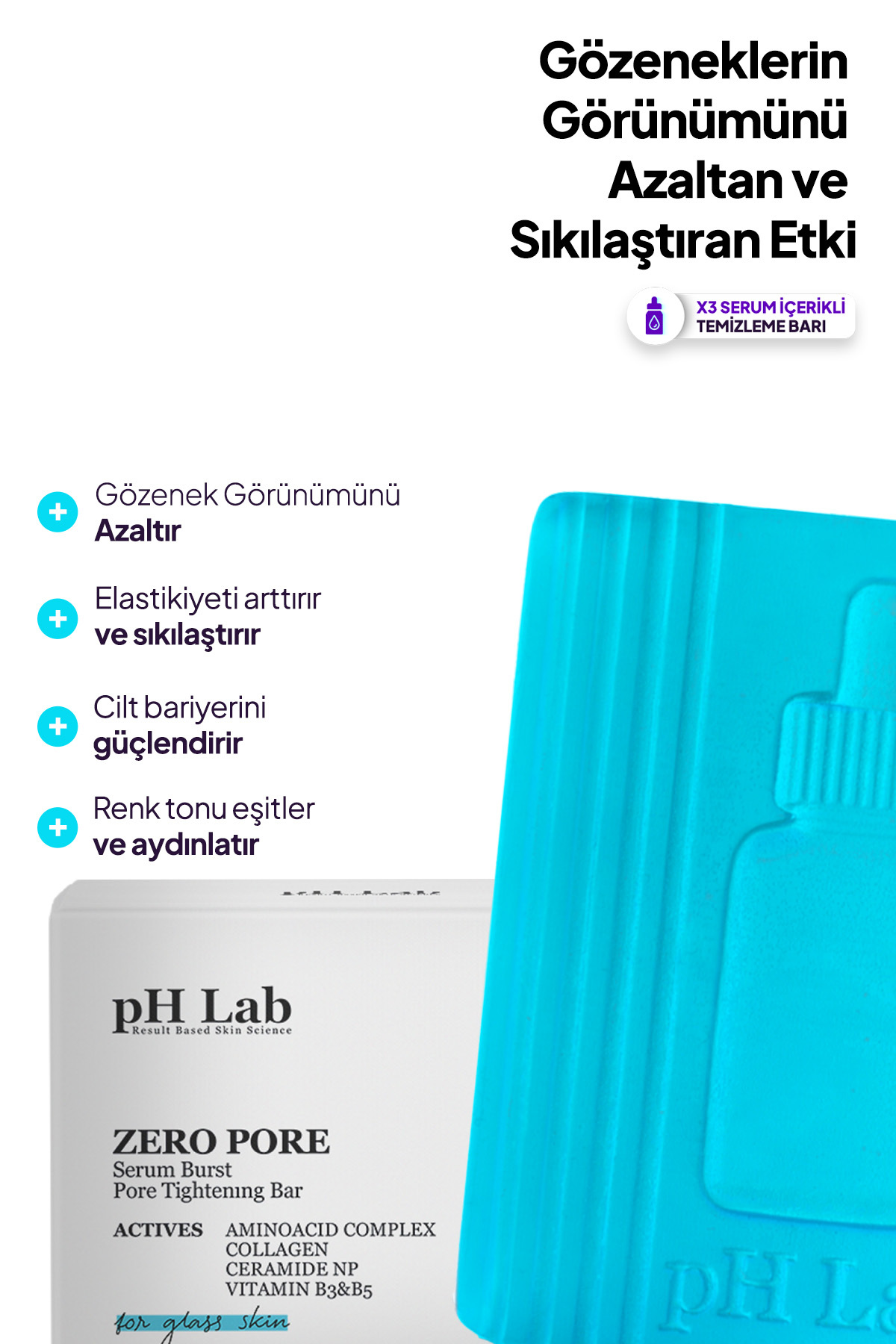 Phlab Zero Pore Gözenek Sıkılaştırıcı Temizleme Barı, Gözenek Temizleyici Etkili Sabun — PZPGSTB01 — تصویر 5 از 8