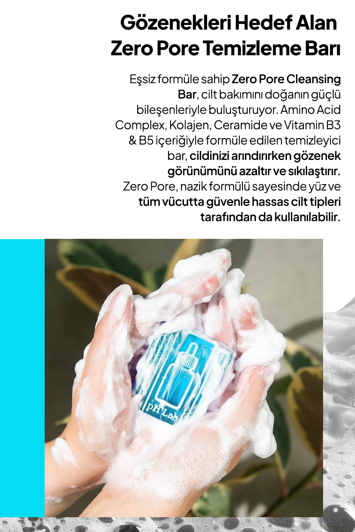 Phlab Zero Pore Gözenek Sıkılaştırıcı Temizleme Barı, Gözenek Temizleyici Etkili Sabun — PZPGSTB01 — تصویر 8 از 8