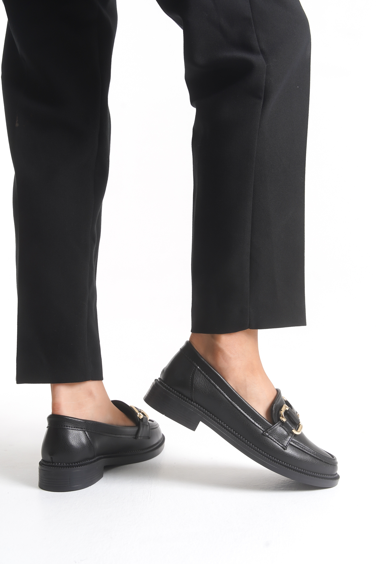 SH SİLVER MODA  Kadın Loafer Makosen Casual Tokalı Günlük Yumuşak Ayakkabı - Görsel 4