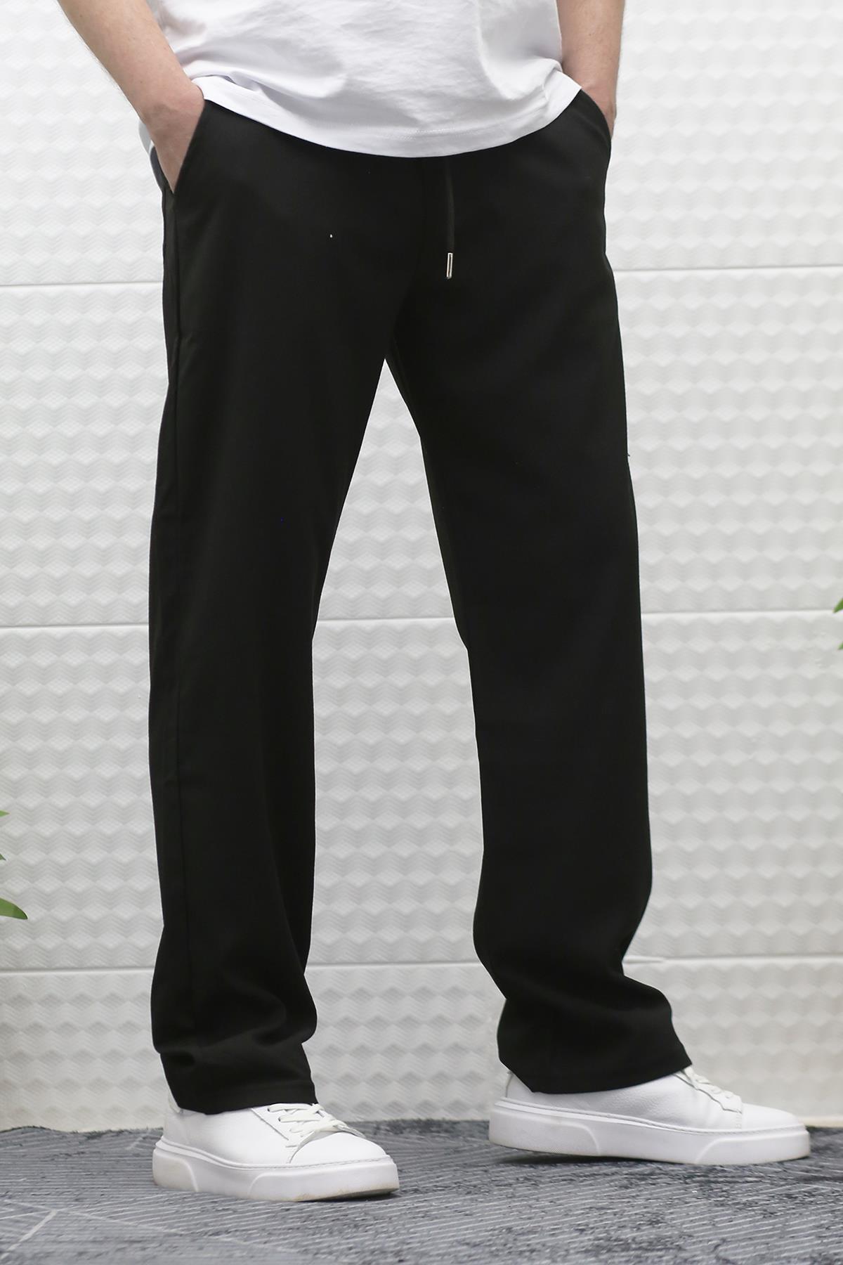 WAFRA  Erkek Yazlık Kumaş Baggy Beli Lastikli Pantolon - Görsel 5