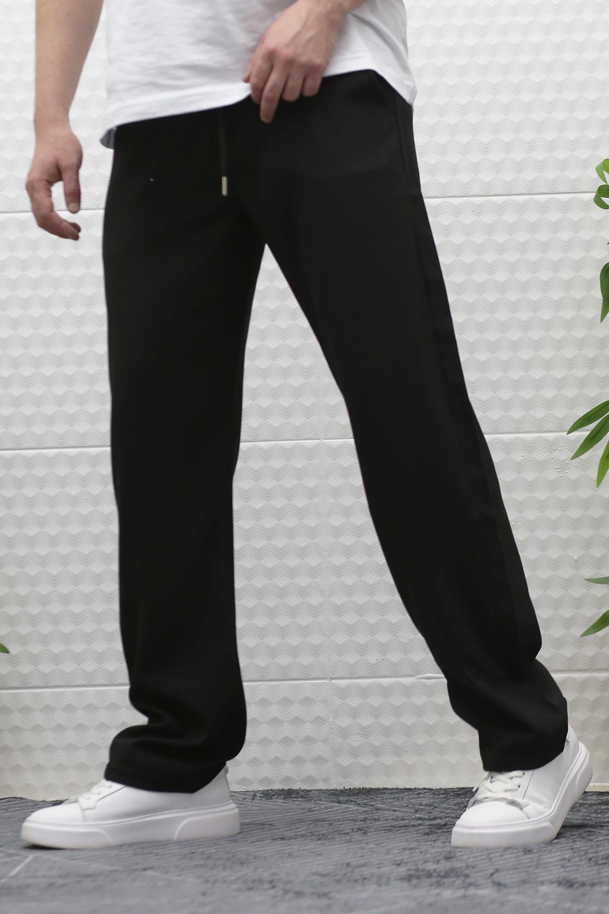 WAFRA  Erkek Yazlık Kumaş Baggy Beli Lastikli Pantolon - Görsel 3