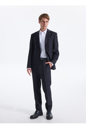 Fabrika Normal Bel Slim Fit Lacivert Erkek Takım Elbise OXFORD- P- B- CITY