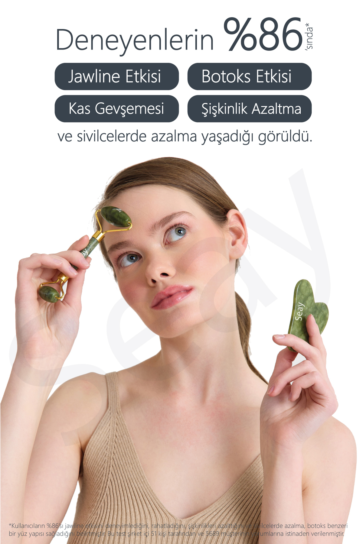 Yeşim Face Roller Ve Kalp Gua Sha Yüz Masaj Aleti Seti Premium Değerli Doğal Taş Sertifikalı — سبز YesimTakim — تصویر 3 از 8