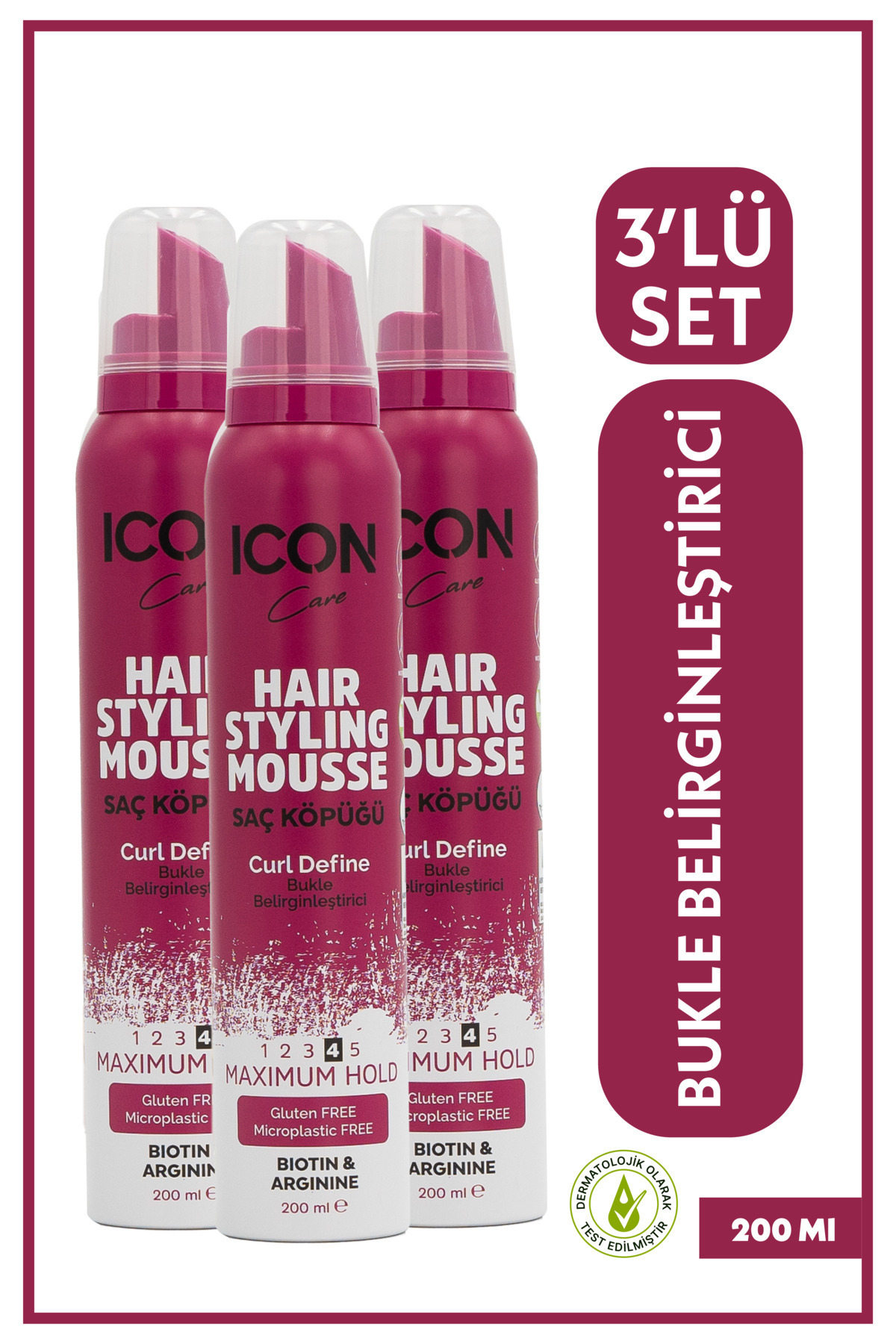 ICON Care ICON Care SAÇ ŞEKİLLENDİRİCİ KÖPÜK CURL DEFINE 3'LÜ SET
