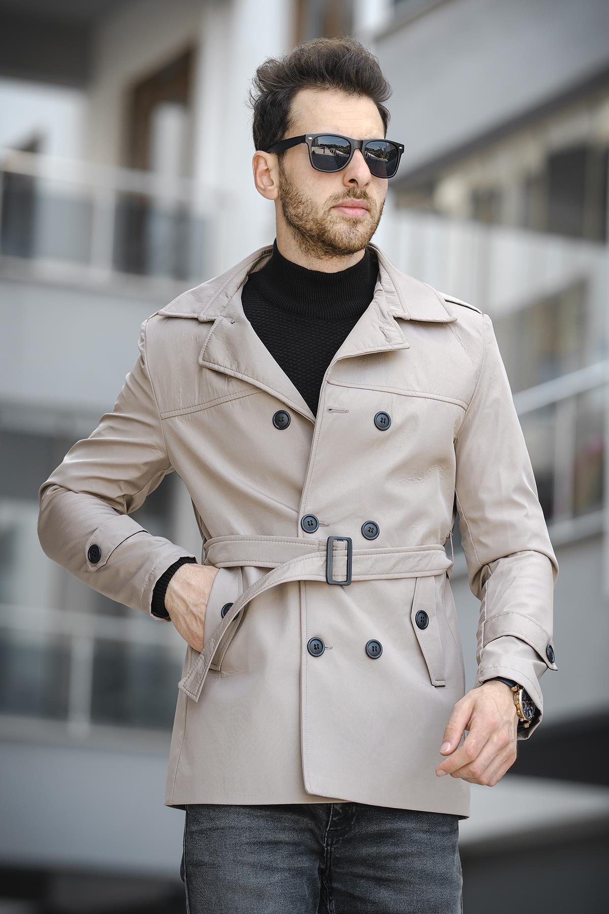 Oksit  Lusaka Su İtici Slim Fit Kemer Detaylı Trençkot - Görsel 5