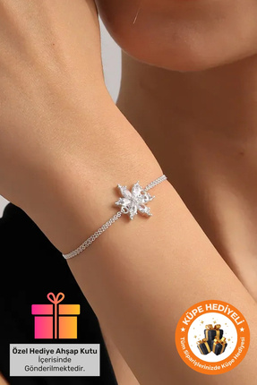 Lucente Jewellery 925 Ayar Hediye Kutulu Beyaz Lotus Çiçeği Gümüş Kaplama Yıl...