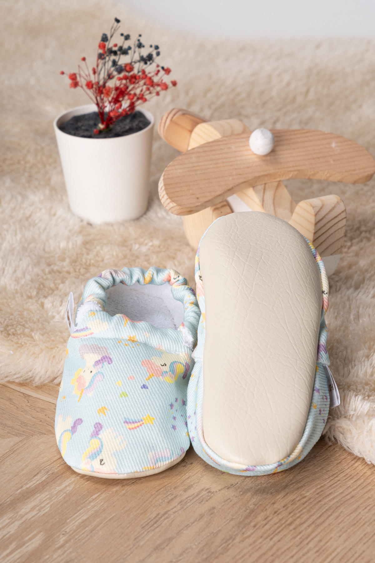 Buude Kids Kaydırmaz Tabanlı, Pamuk Havlu Astarlı Bebek Patiği fotoğrafı 5 (önizleme)