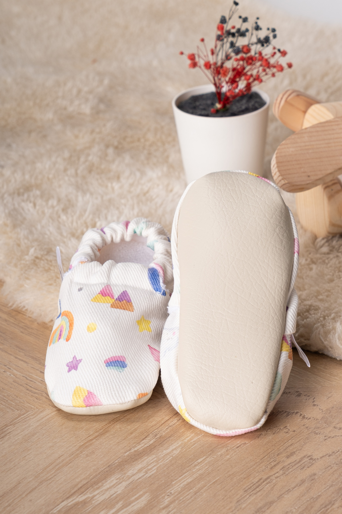 Buude Kids Kaydırmaz Tabanlı, Pamuk Havlu Astarlı Bebek Patiği fotoğrafı 4 (önizleme)