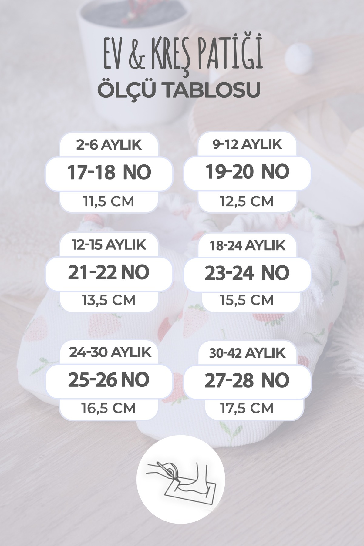 Buude Kids Kaydırmaz Tabanlı, Pamuk Havlu Astarlı Bebek Patiği fotoğrafı 7 (önizleme)