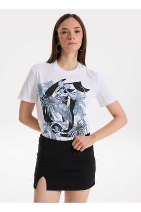 Just Cavalli Beyaz Kadın T-Shirt 78PAHT04