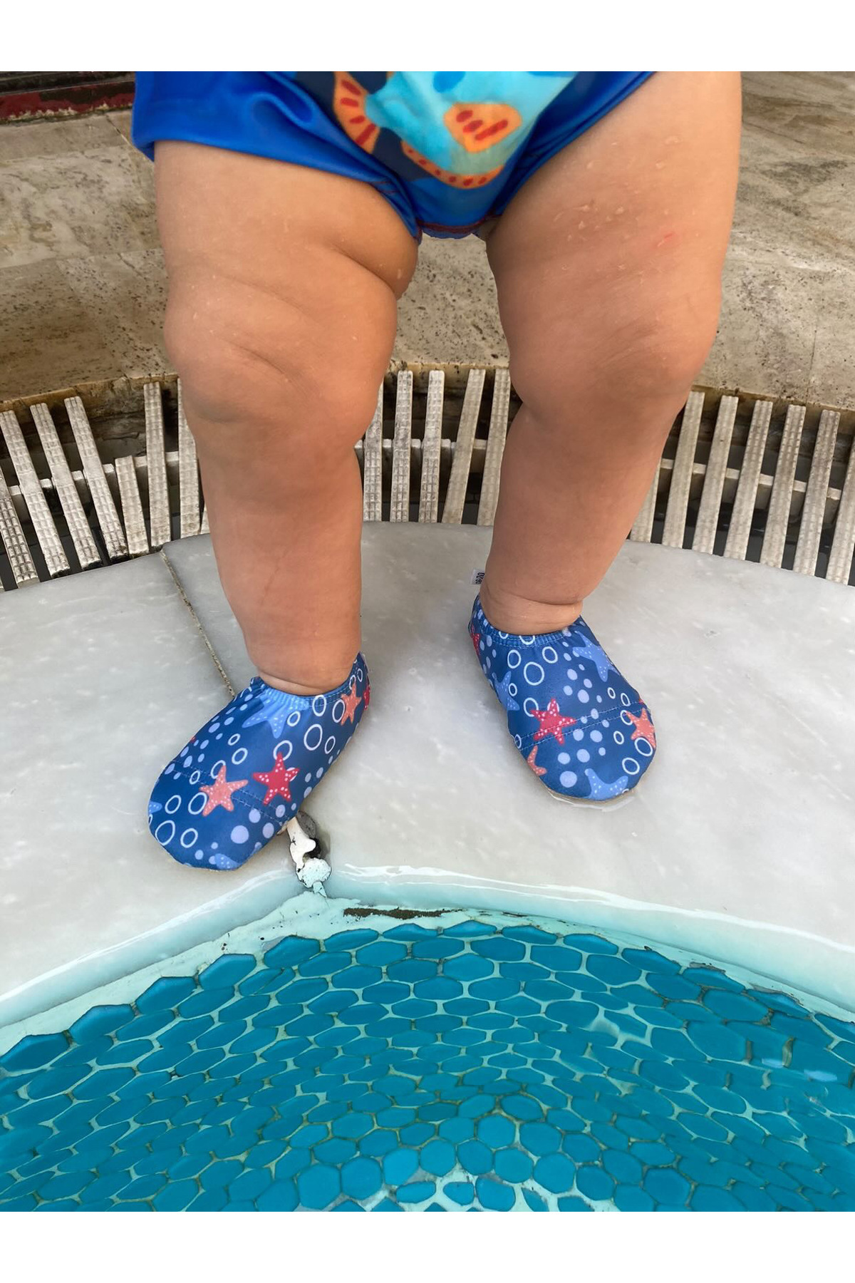 Ella Bonna Kaydırmaz Taban, Unisex Bebek, Çocuk Deniz Ayakkabısı, Havuz Patiği, Deniz Yıldızı fotoğrafı 5 (önizleme)